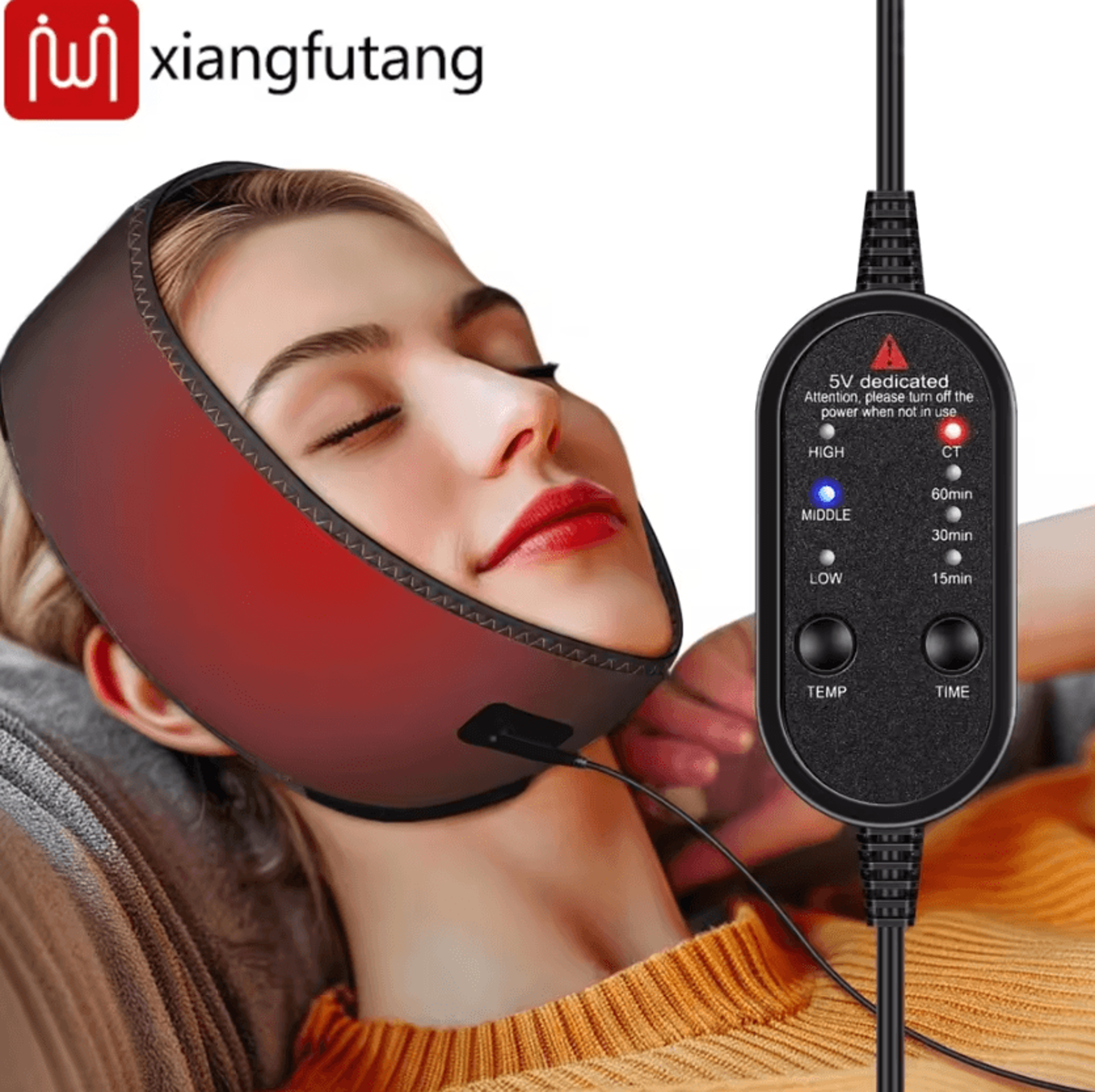 tmj heating pad for jaw relief – heated jaw wrap with 3 heat & timer settings for face & chin comfort