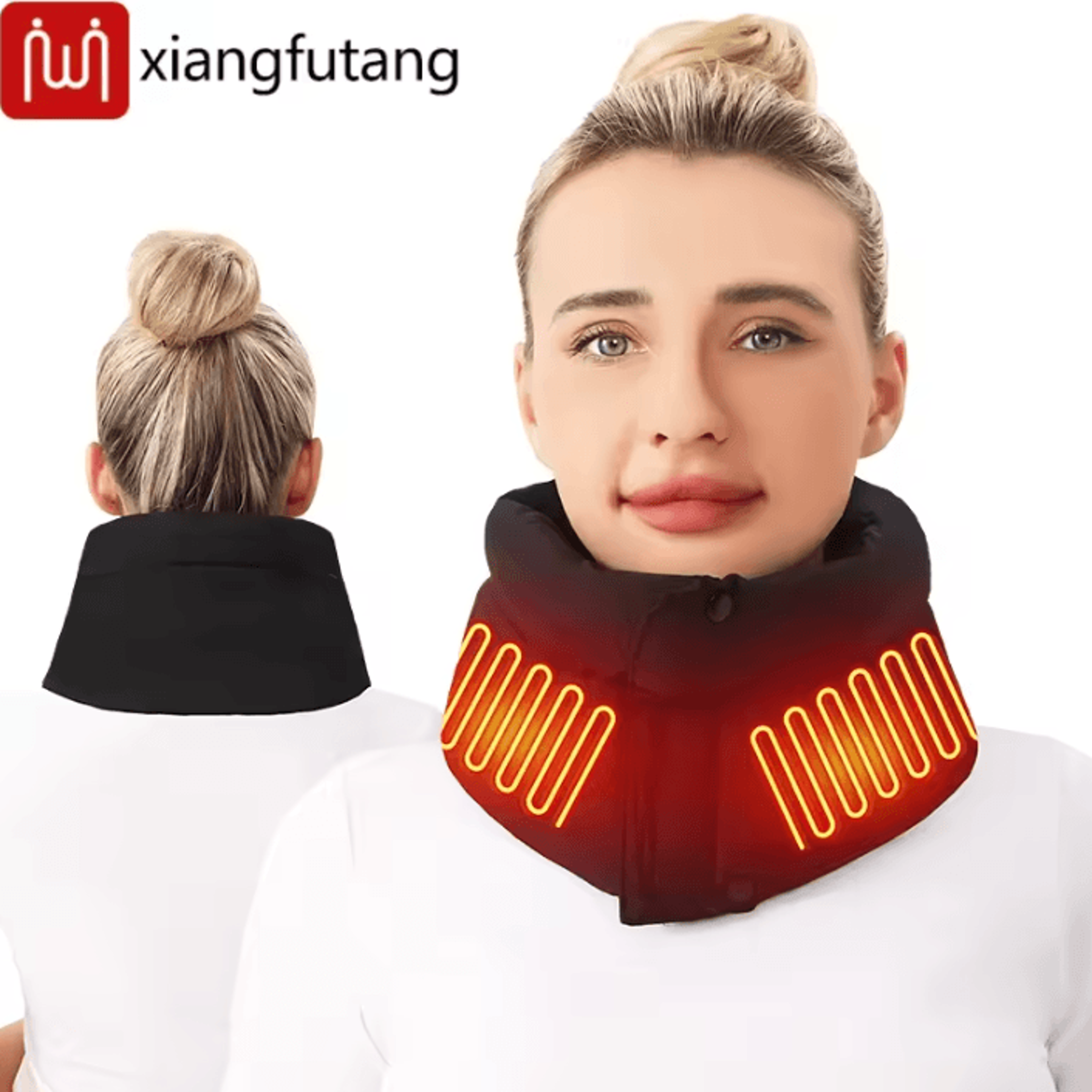 electric heated neck warmer – adjustable heating neck wrap with 3 temperature levels for cold weather comfort