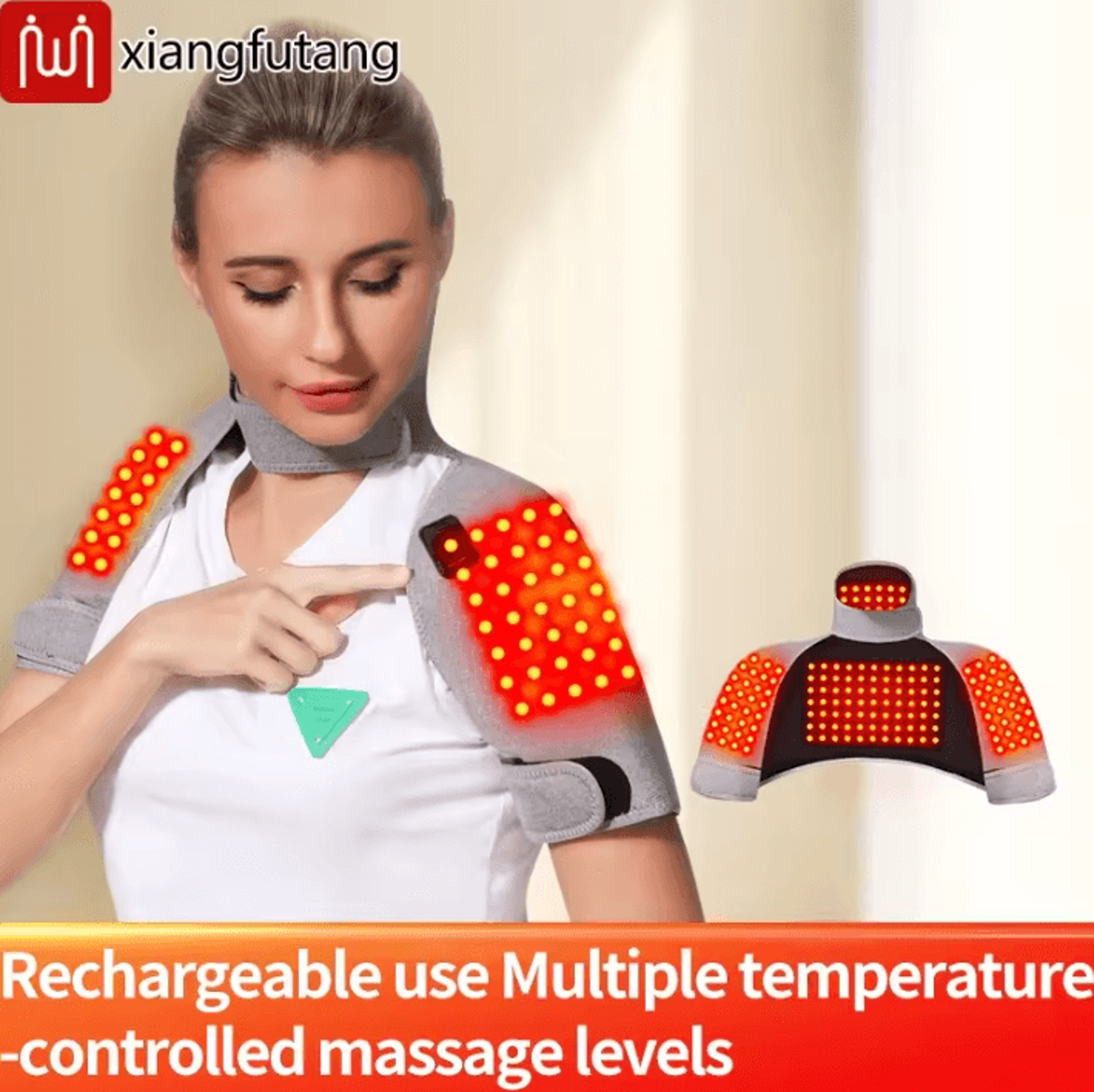 heated neck & shoulder massager – electric heating shawl with heat & vibration for upper back comfort