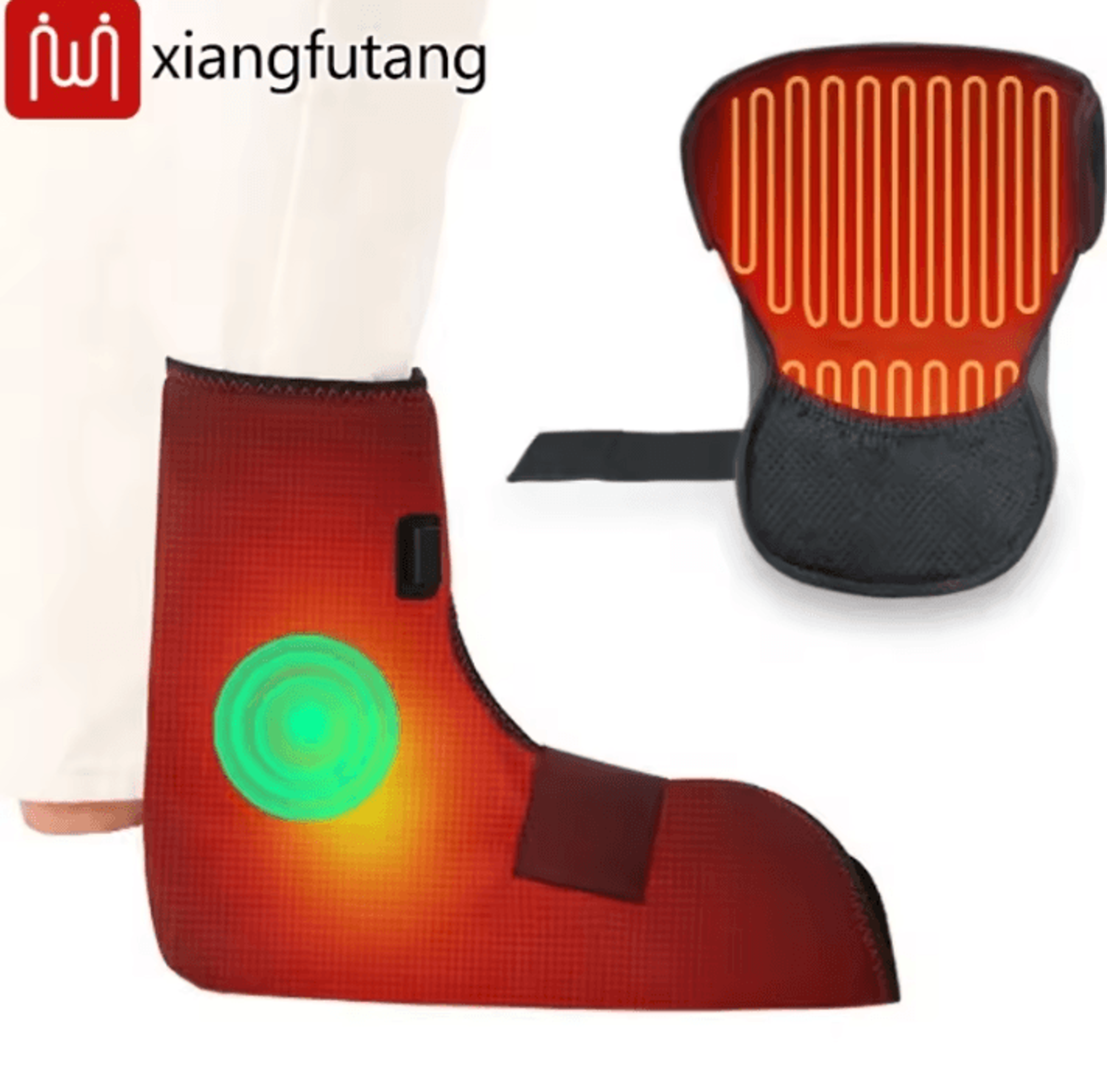 heated foot wrap massager – electric foot heating pad with heat & vibration for foot, ankle & heel comfort