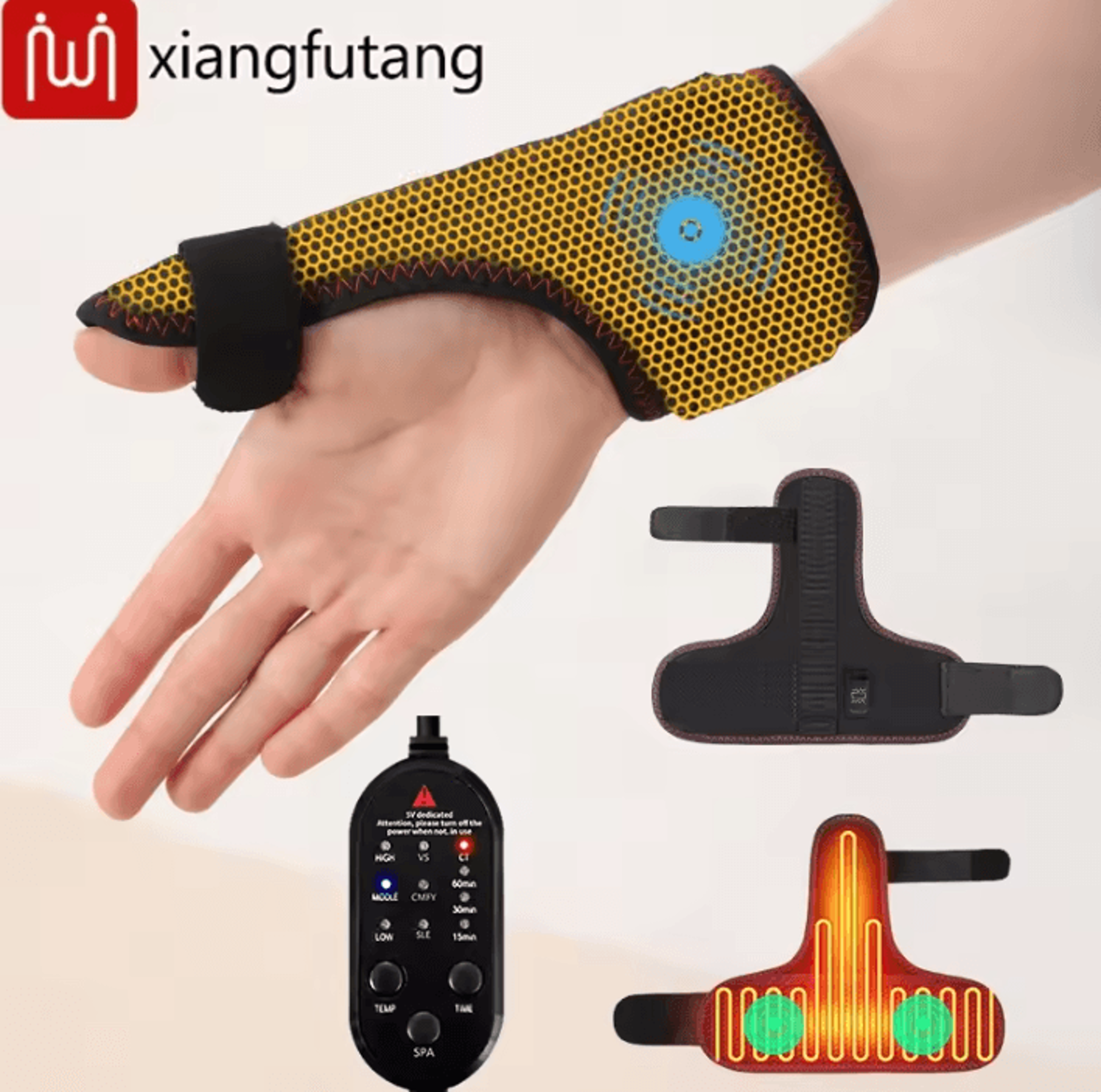 heated thumb & wrist brace – electric thumb support with heat & massage for everyday hand comfort