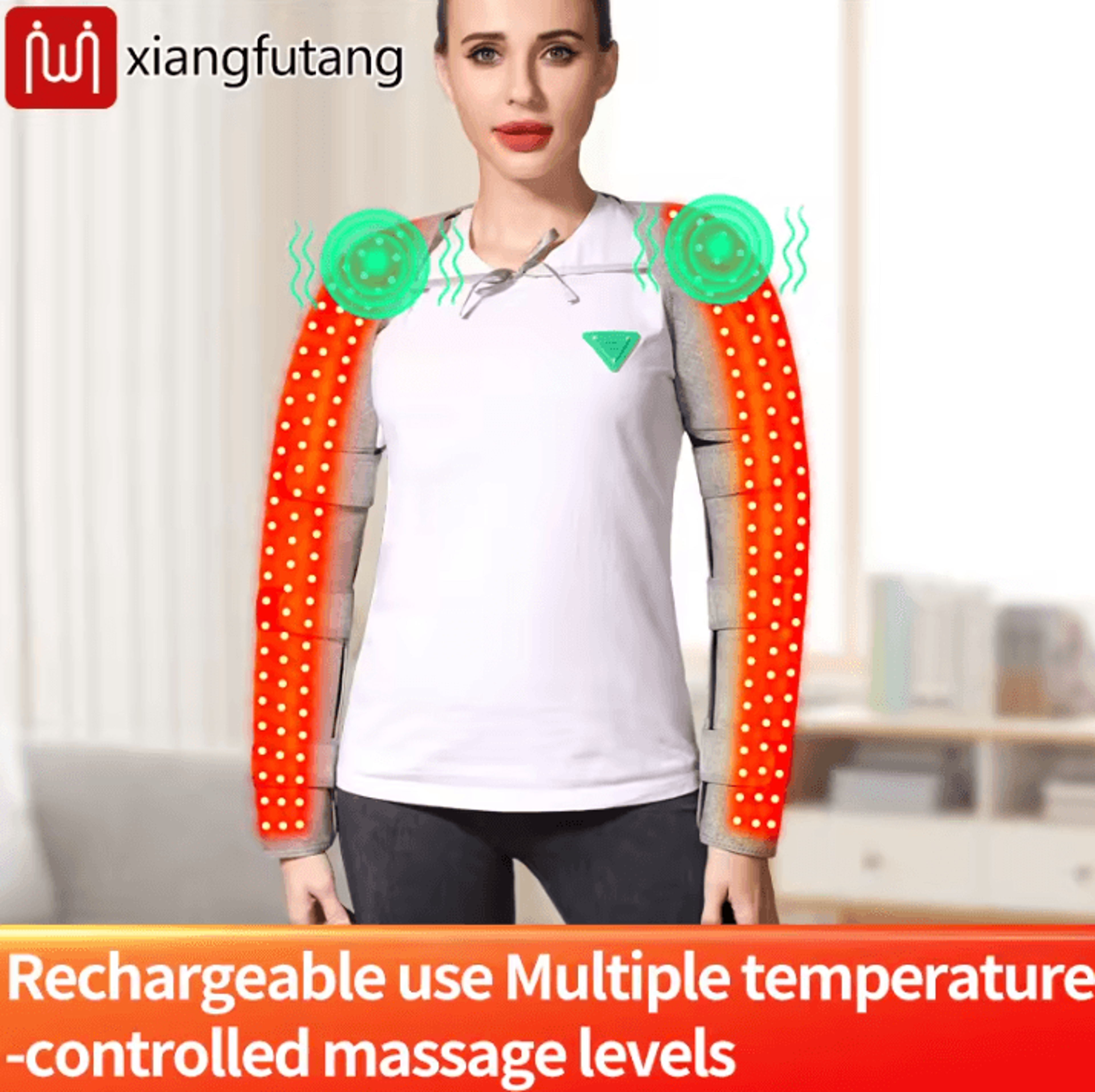 heated shoulder wrap massager – electric shoulder heating pad with heat & vibration for everyday comfort