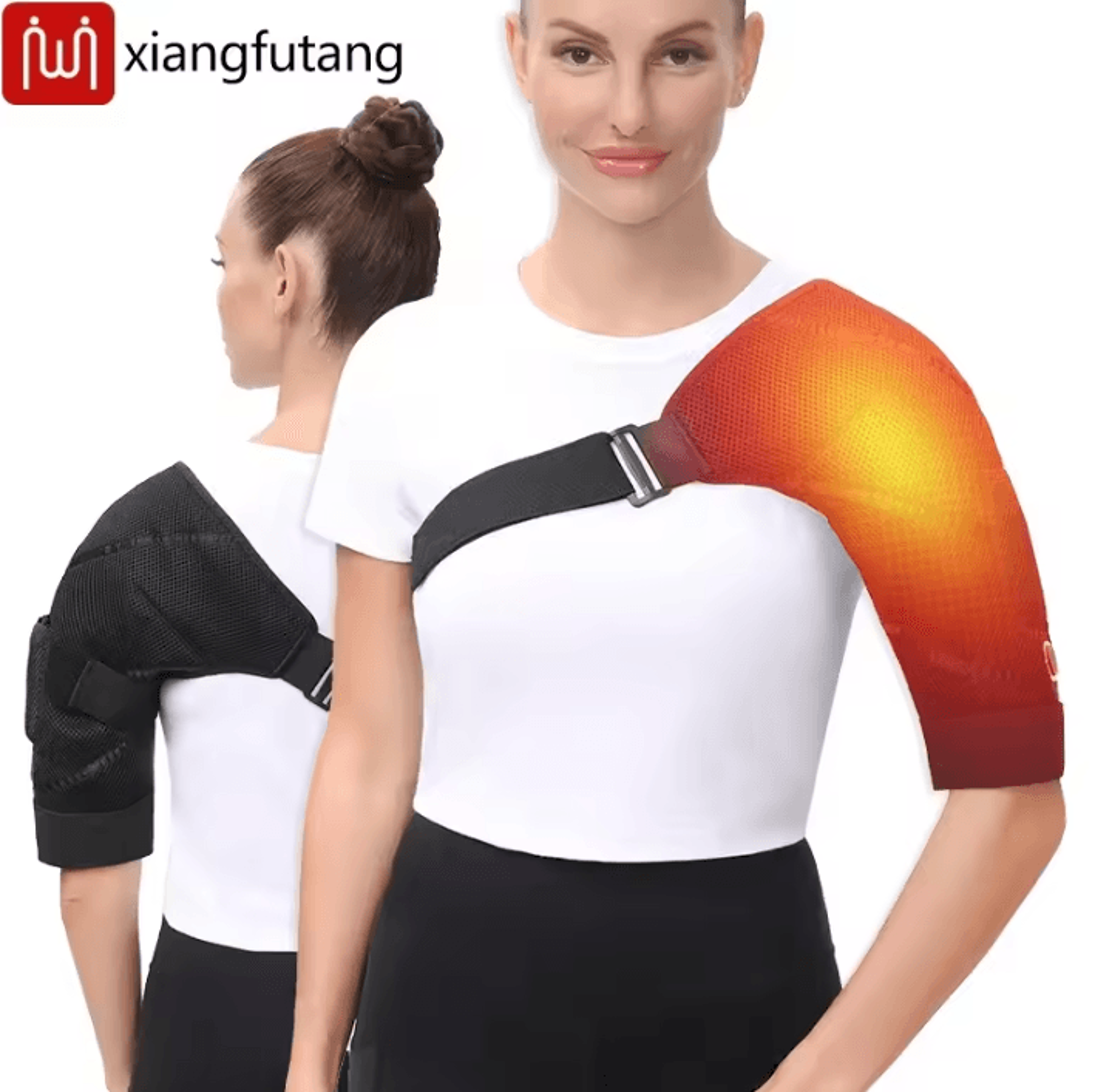 electric heated shoulder brace with vibration massage for left & right shoulder relief