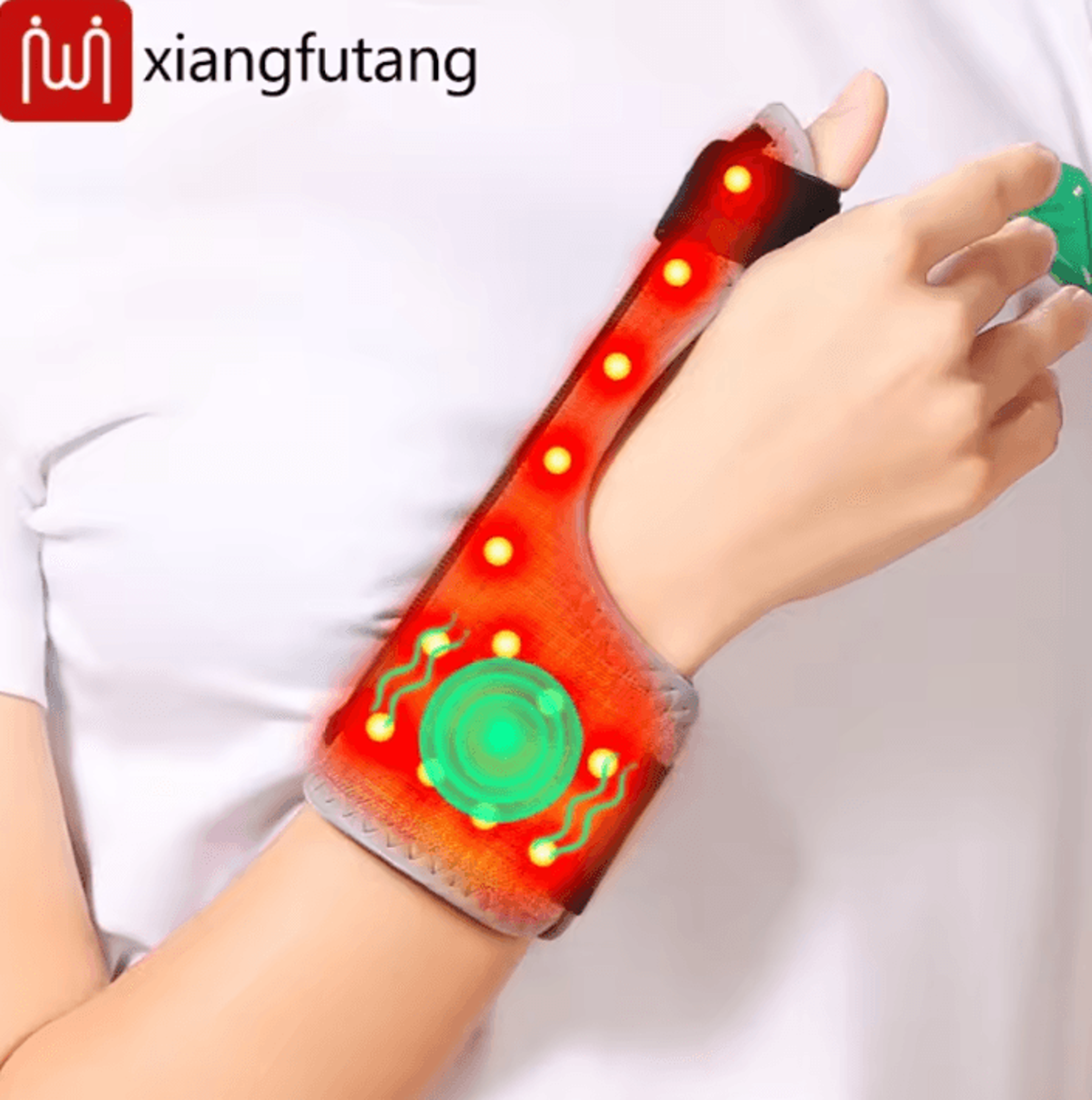 red light heated finger & wrist support brace with vibration massage