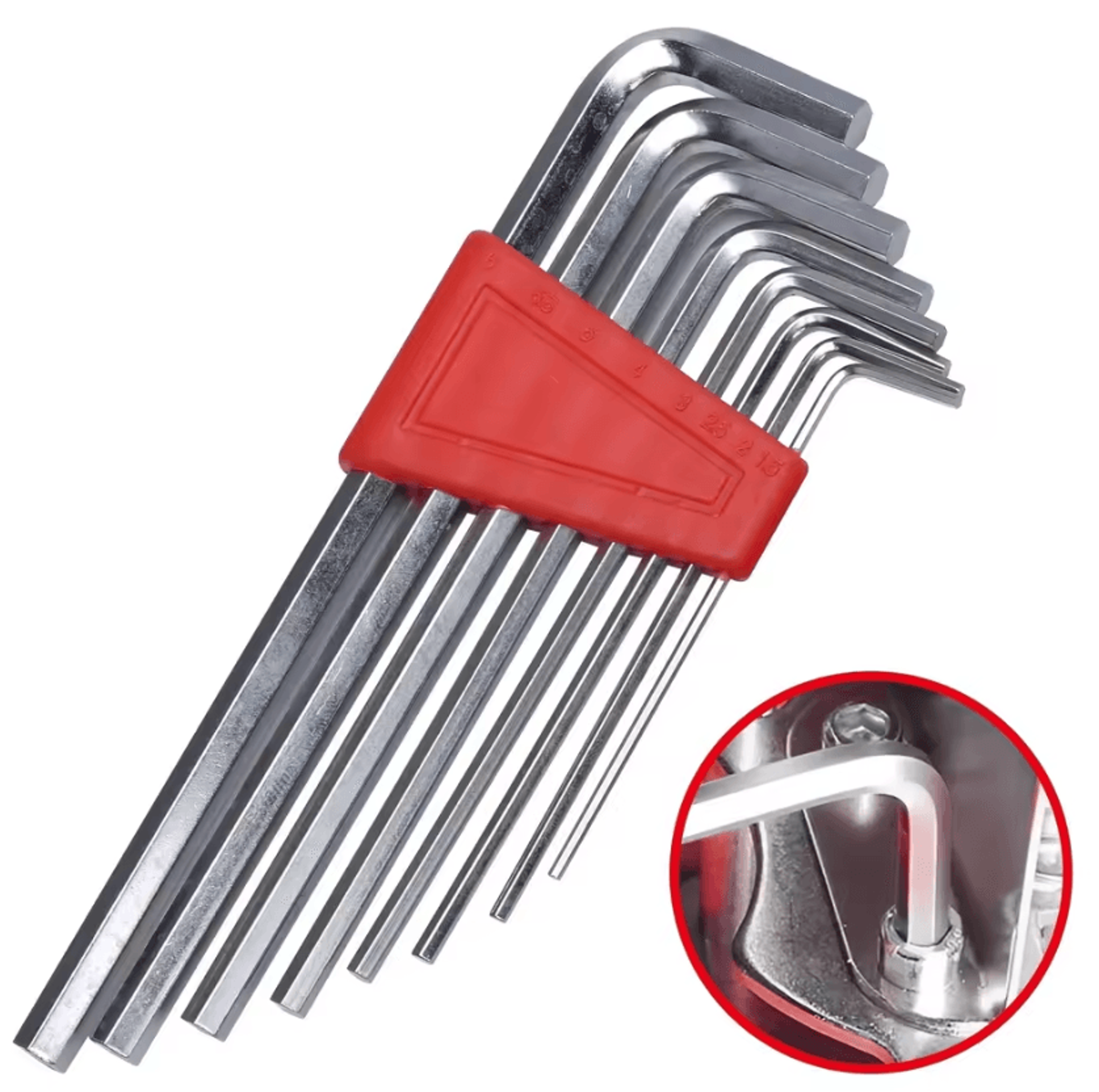 8-piece short arm allen wrench set metric & inch hex key tool kit