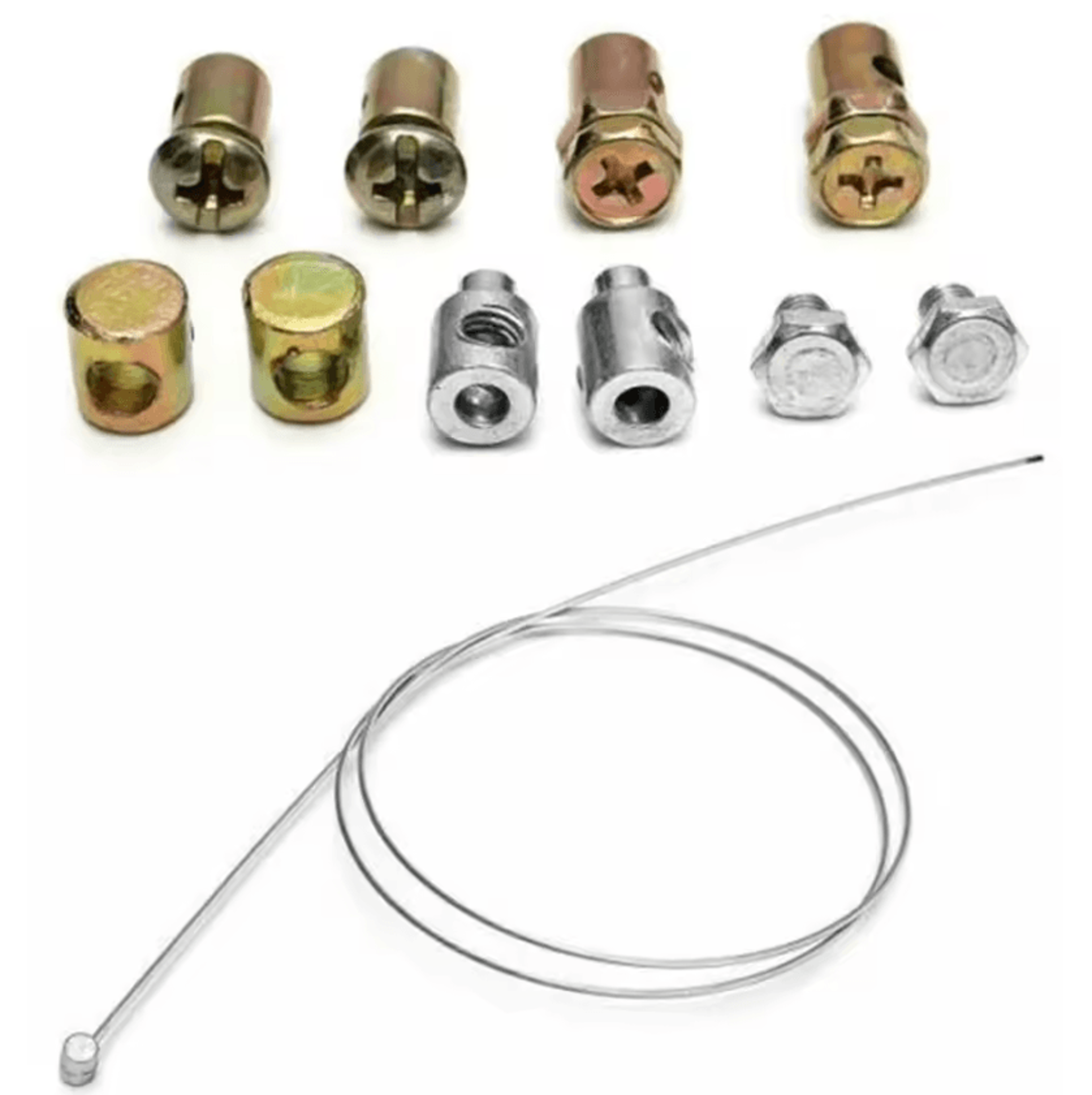 universal 11-piece throttle & clutch cable repair kit with solderless cable ends