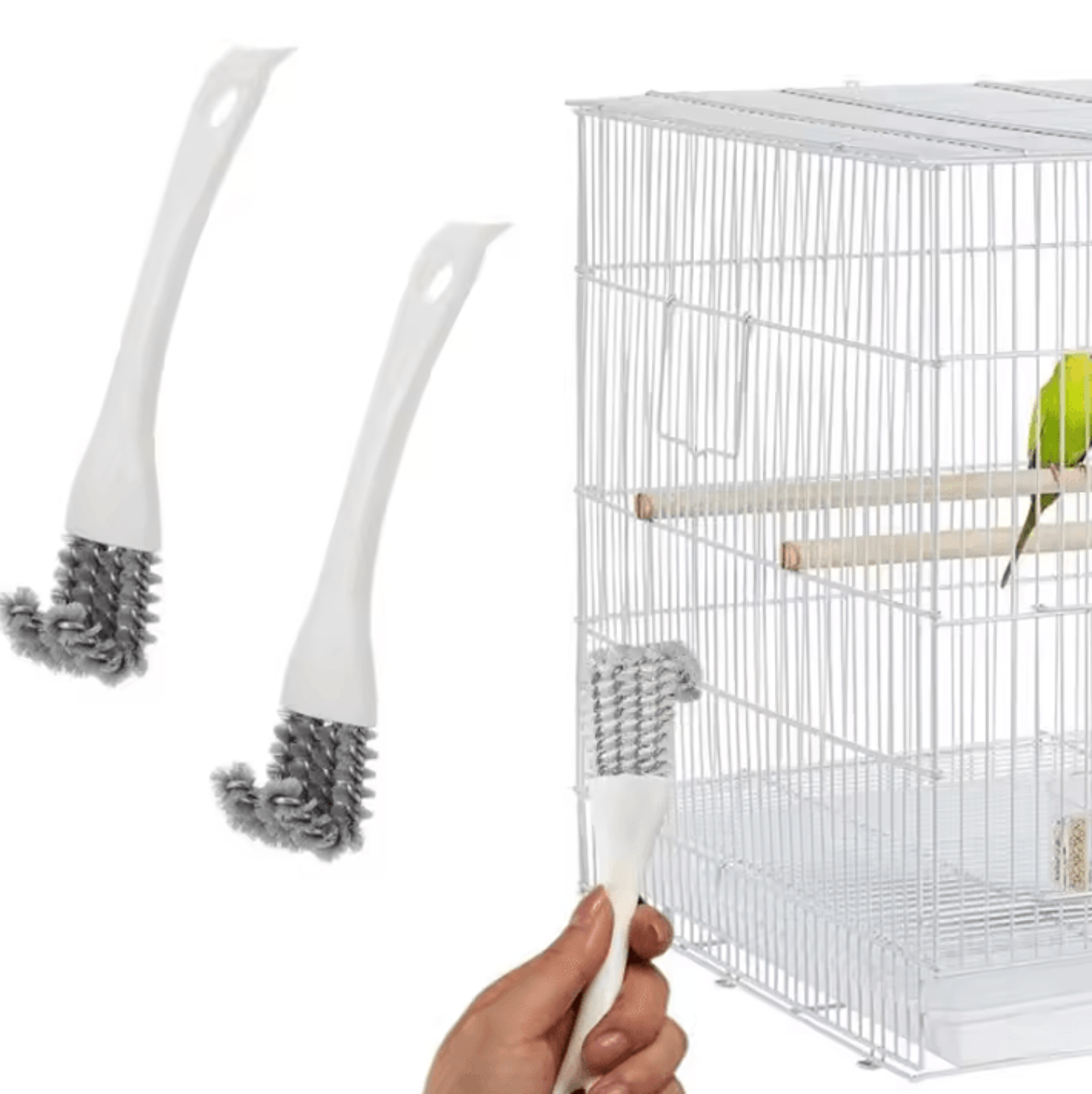 bird cage cleaning brush tool for parrots, budgies & cockatiels