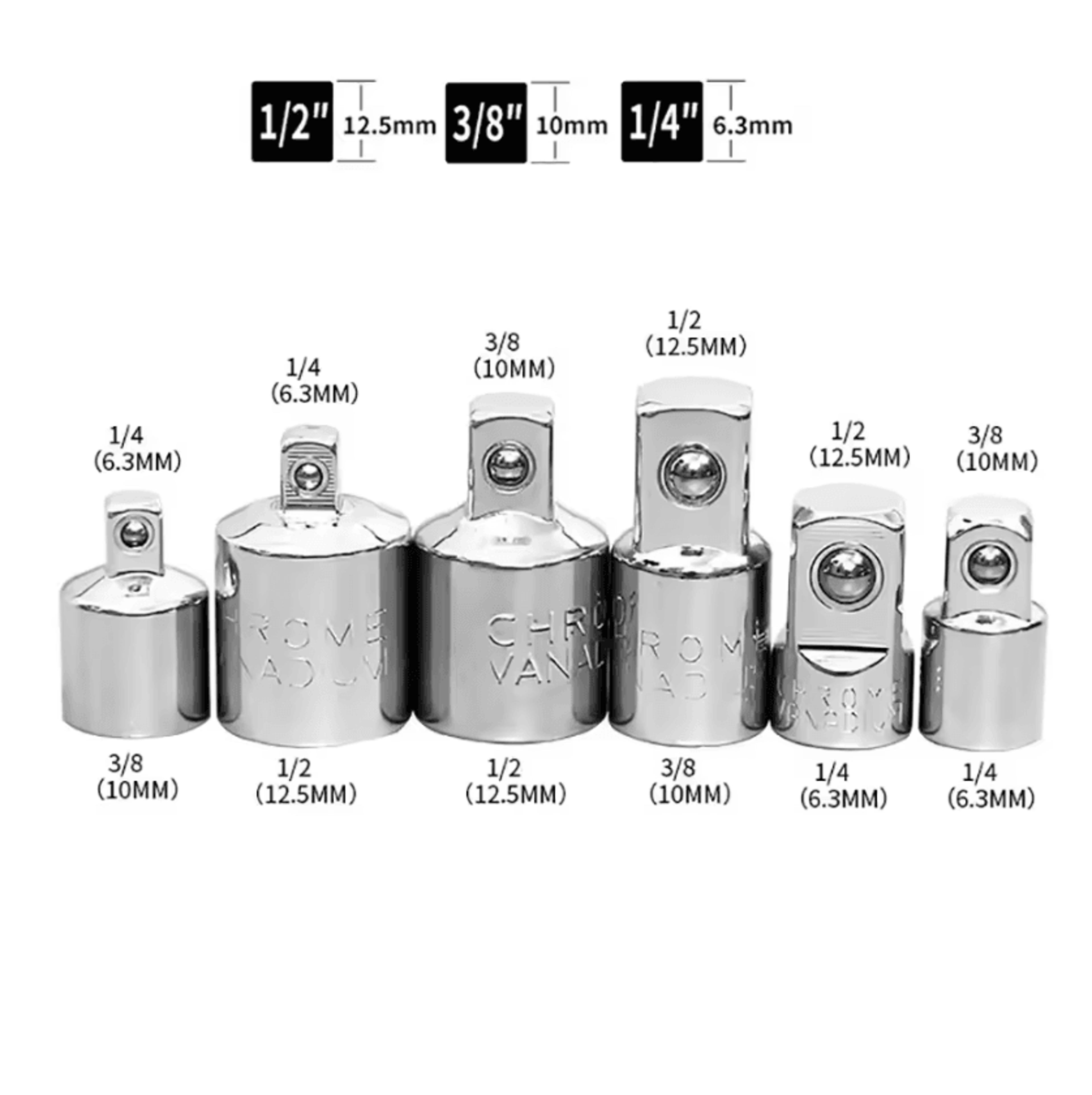 chrome vanadium ratchet wrench socket adapter drive converter