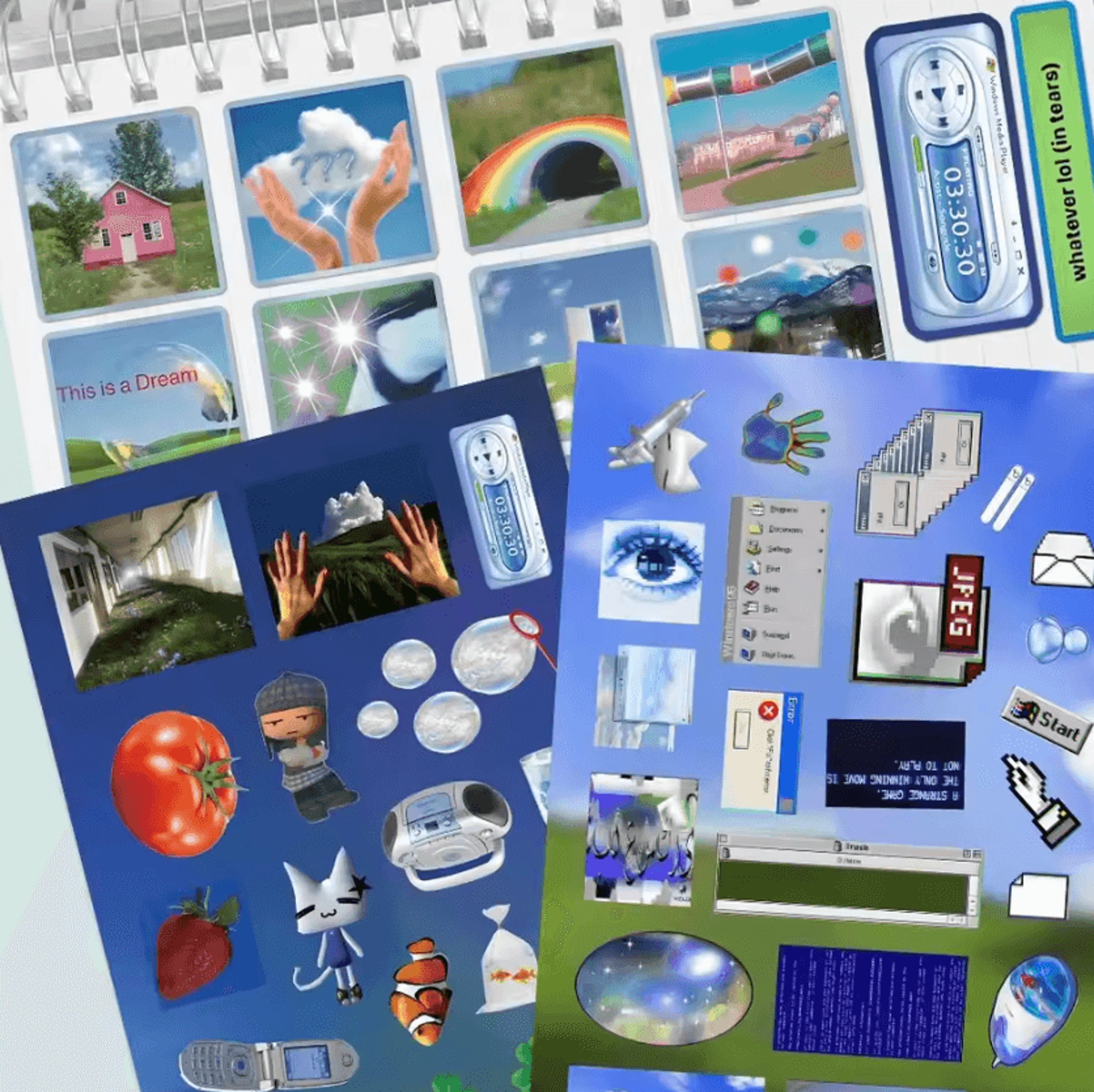 y2k dreamcore retro scrapbook sticker set