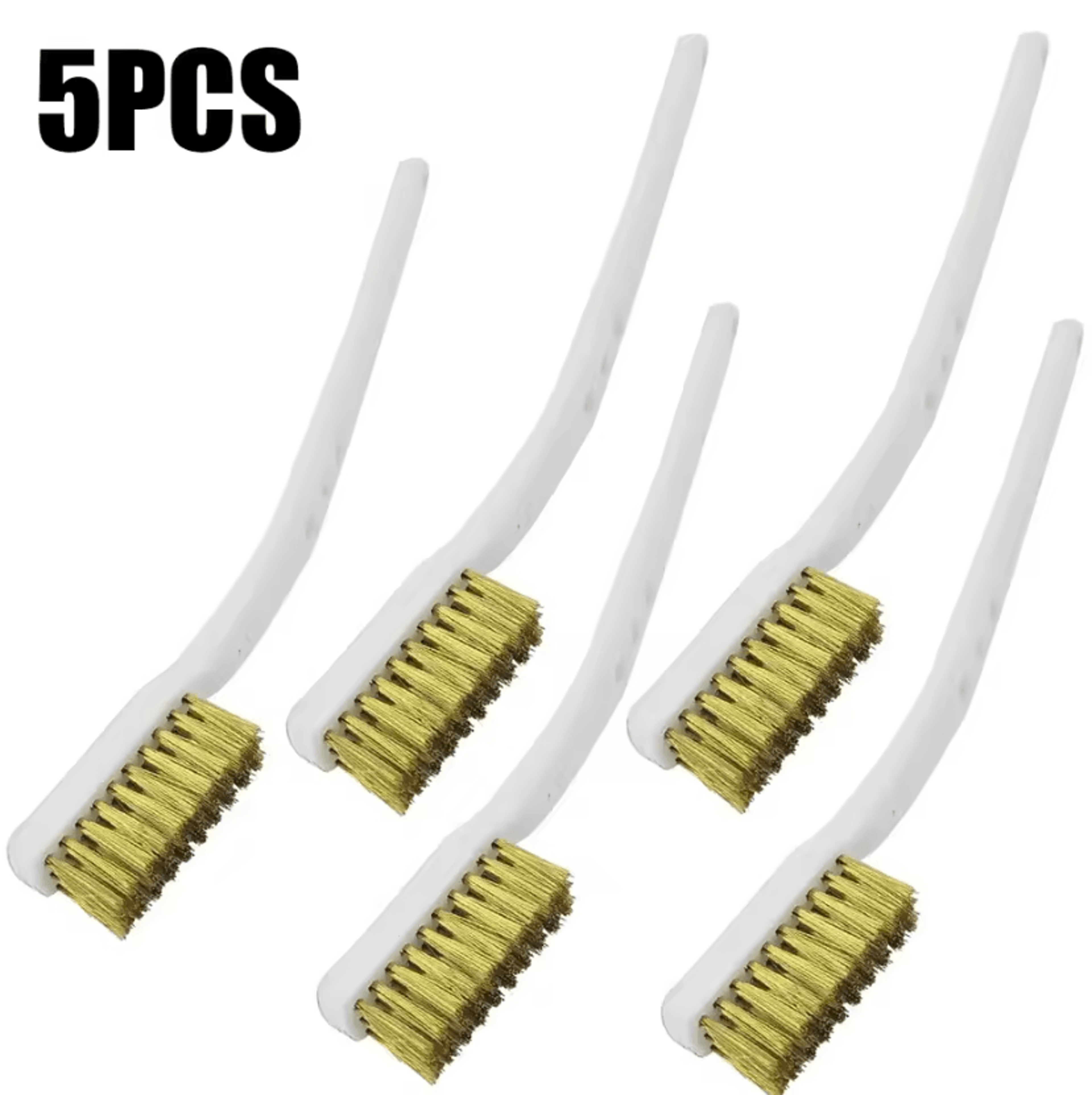 5-piece 175mm brass wire brush set for rust, paint & metal cleaning