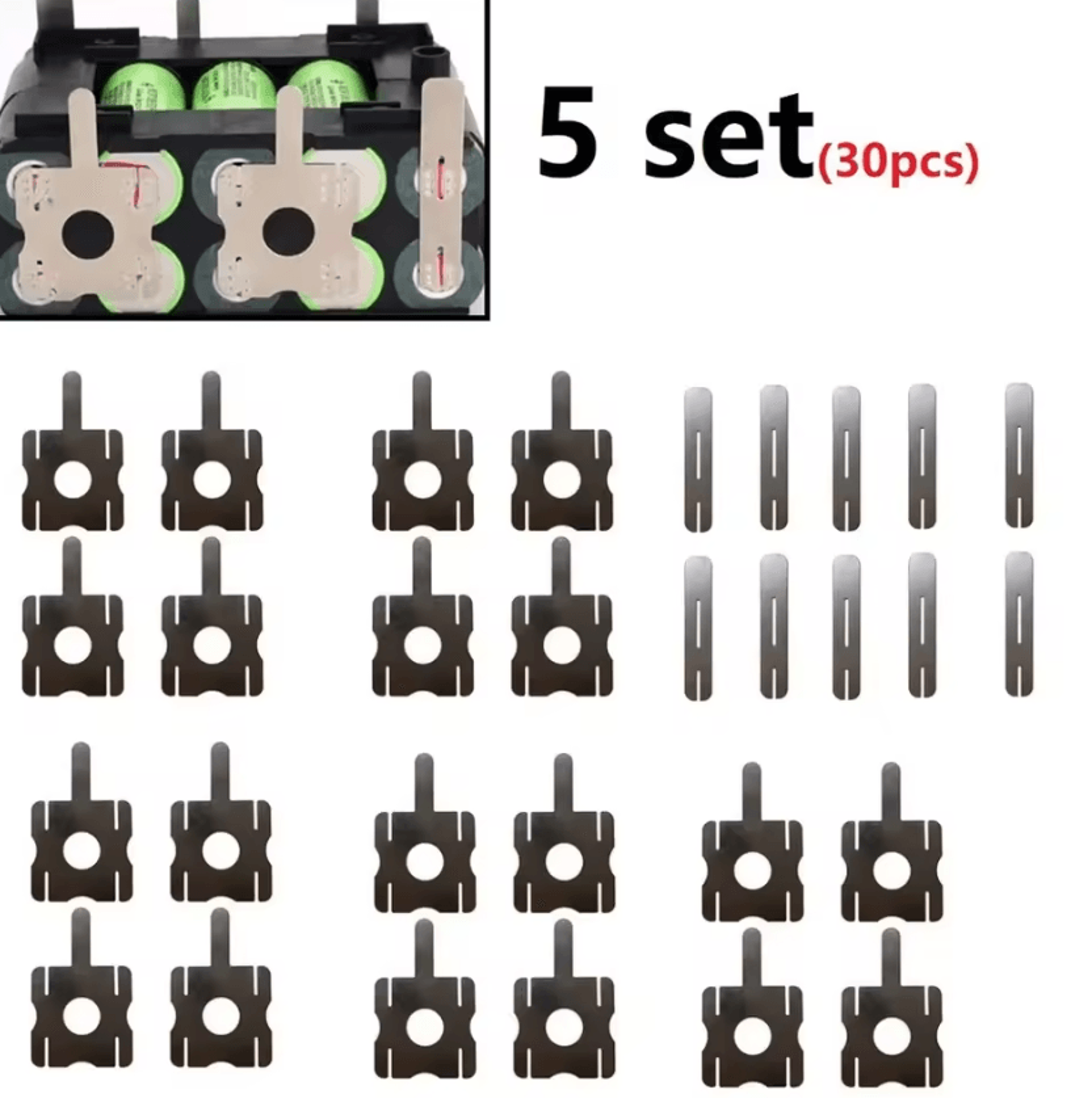 30-piece nickel plated battery spot welding plates for 18650 battery packs