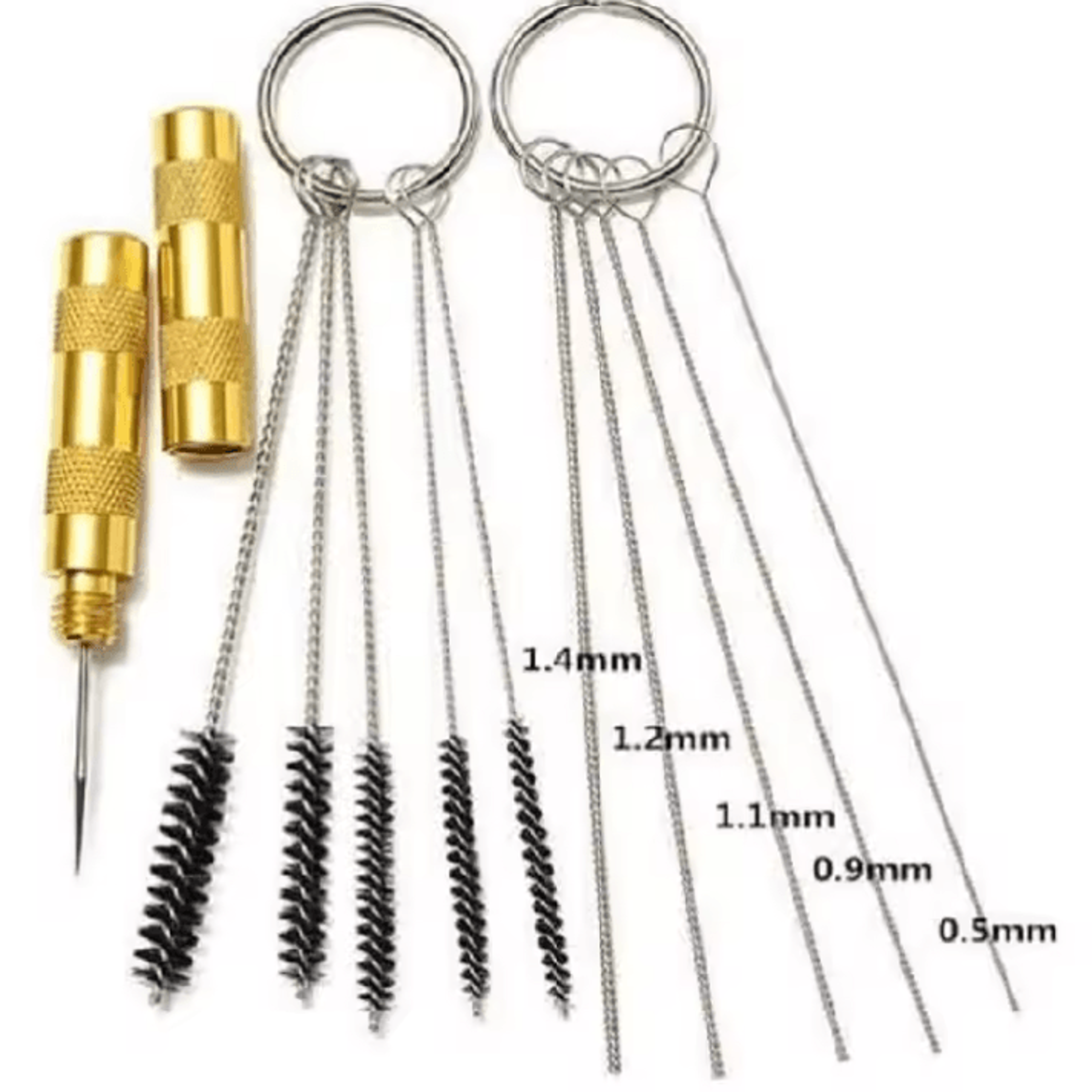 11-piece airbrush cleaning kit with needle & brush set