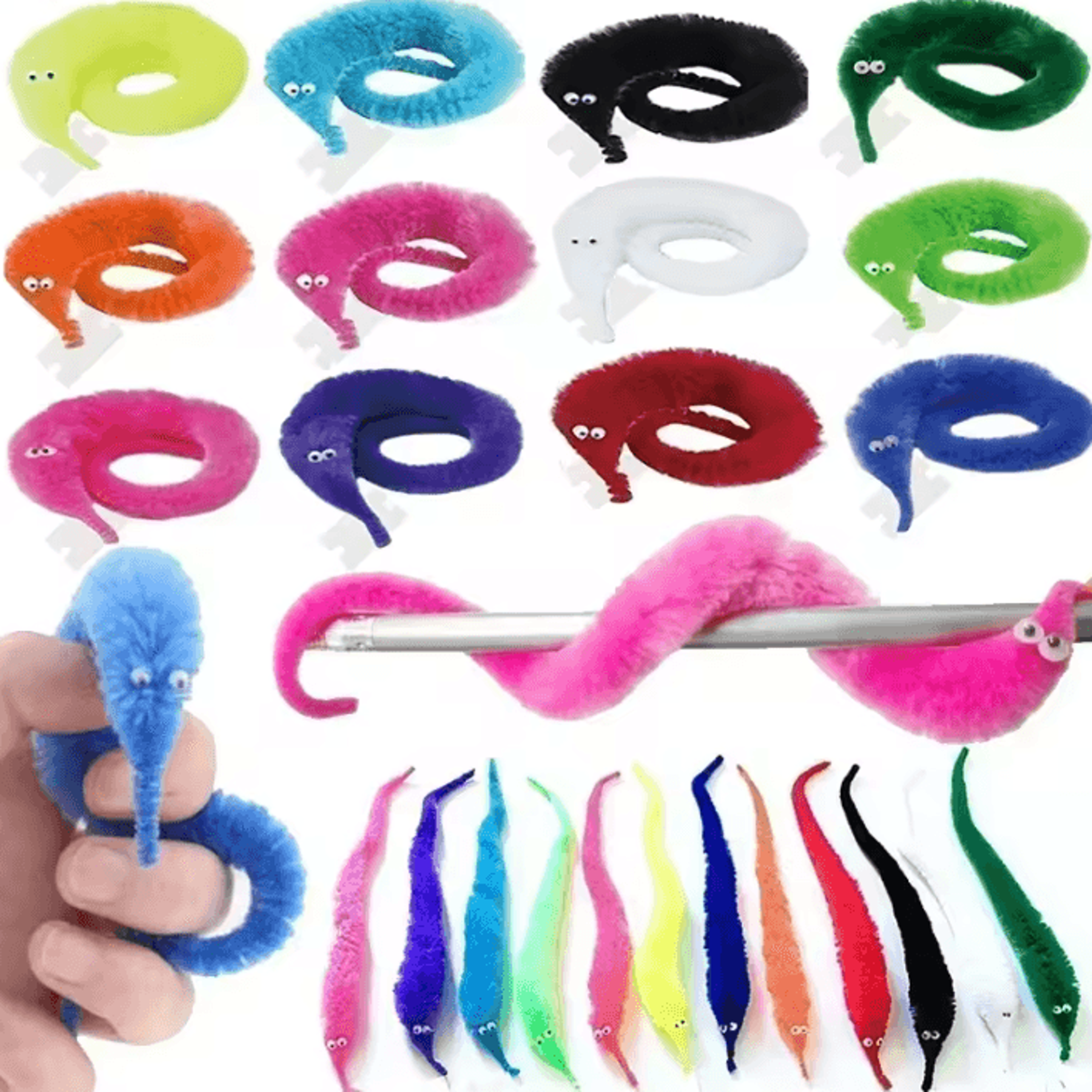 twisty worm magic toy & cat teaser set