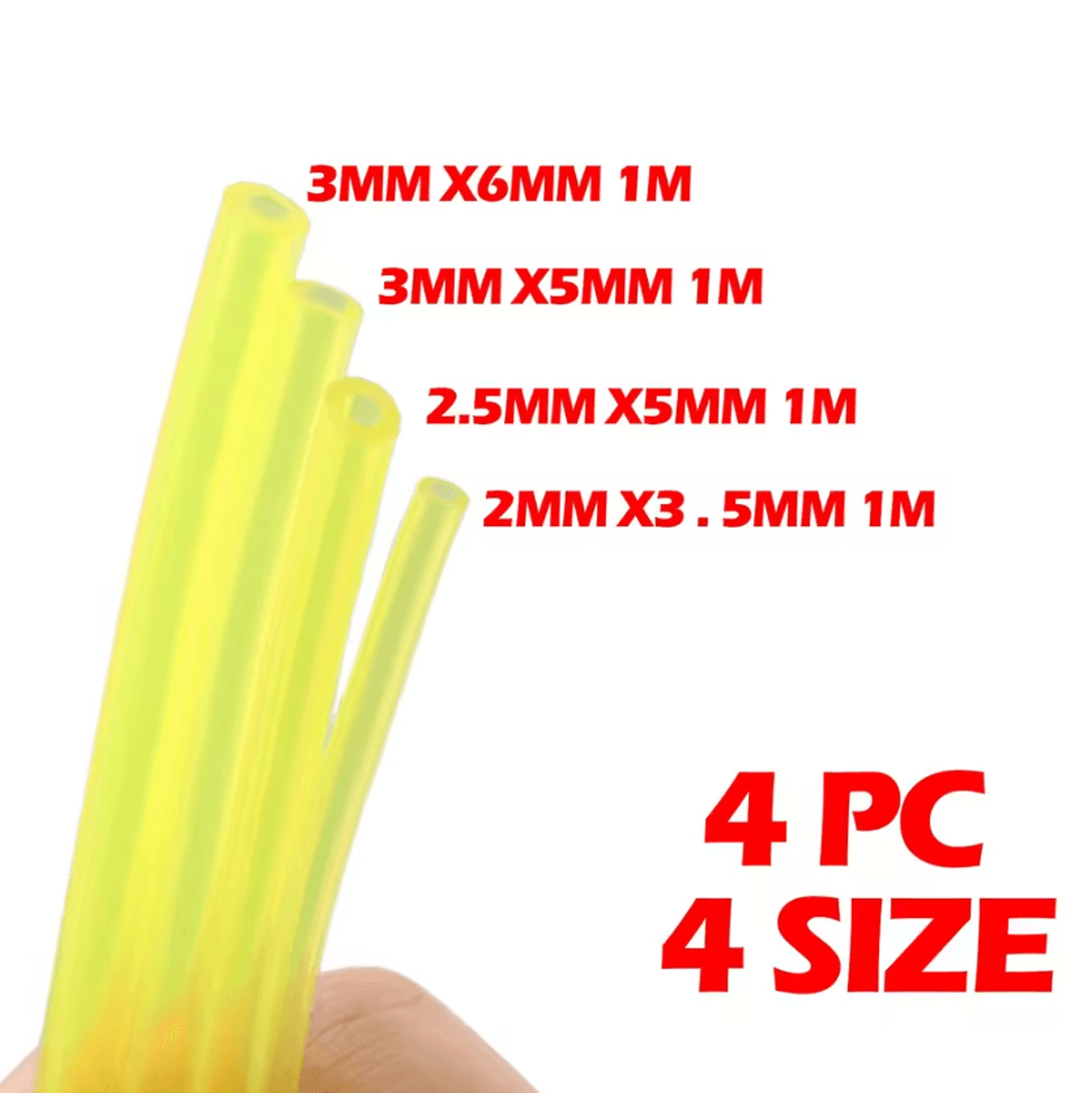 4-piece universal petrol fuel line hose set for brush cutters & chainsaws
