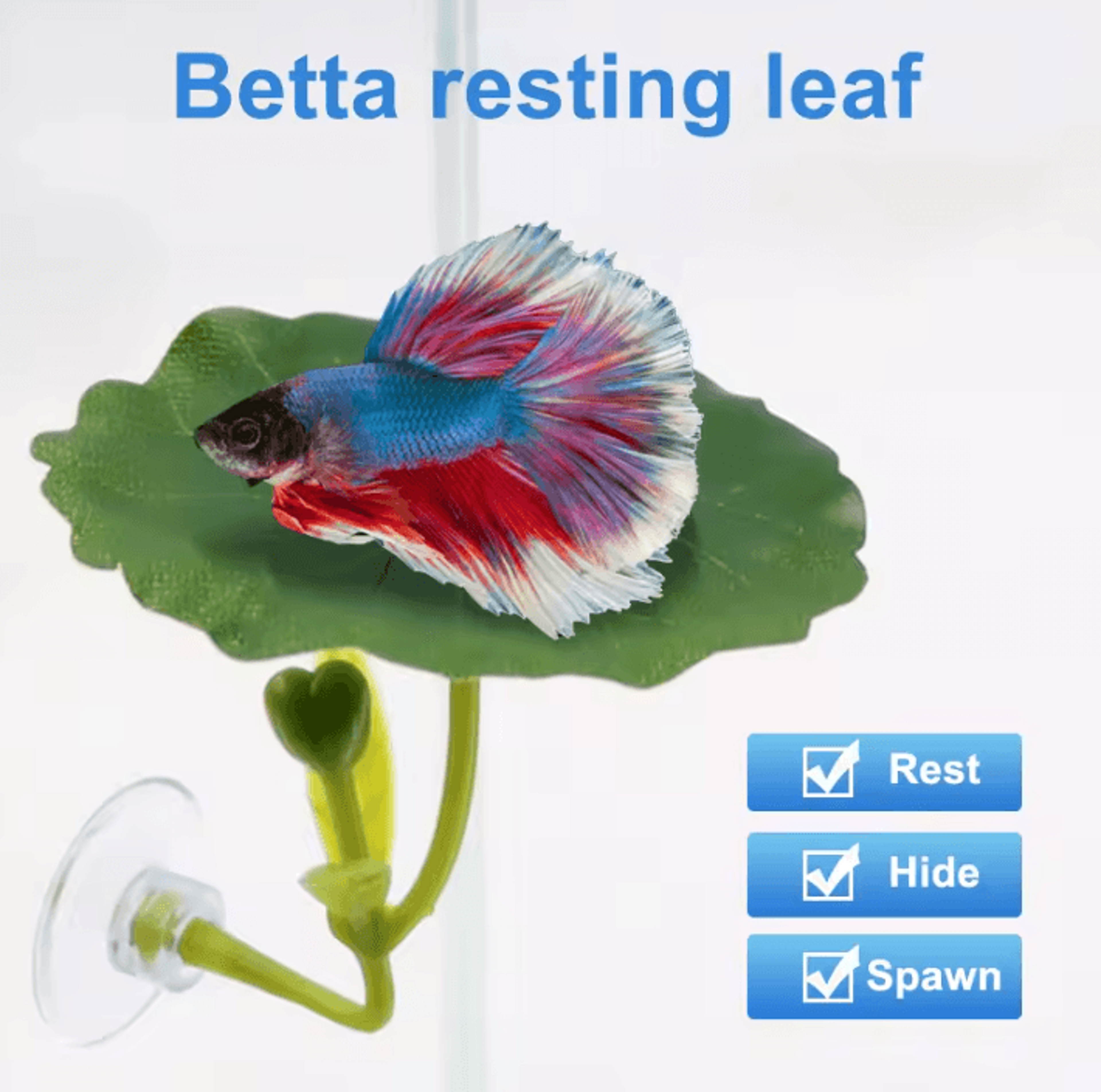 betta fish leaf hammock with suction cup aquarium decor