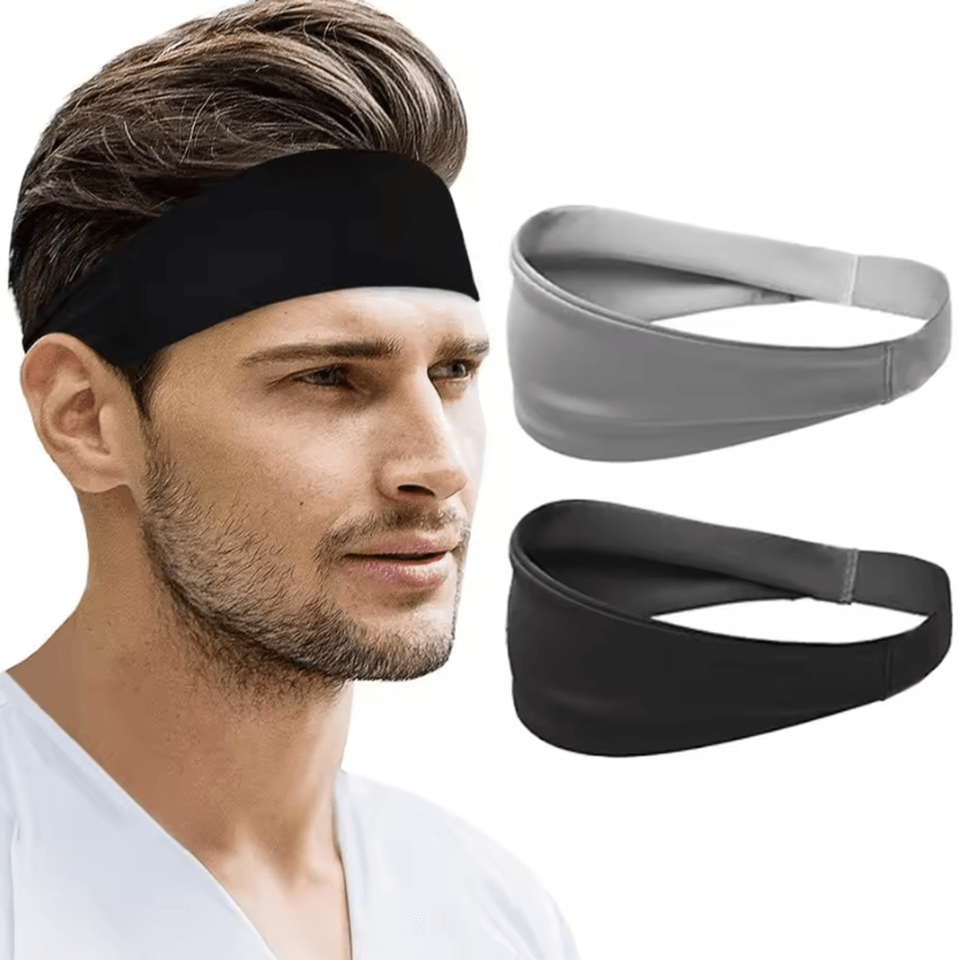 non-slip moisture-wicking sports headband for running, gym & yoga