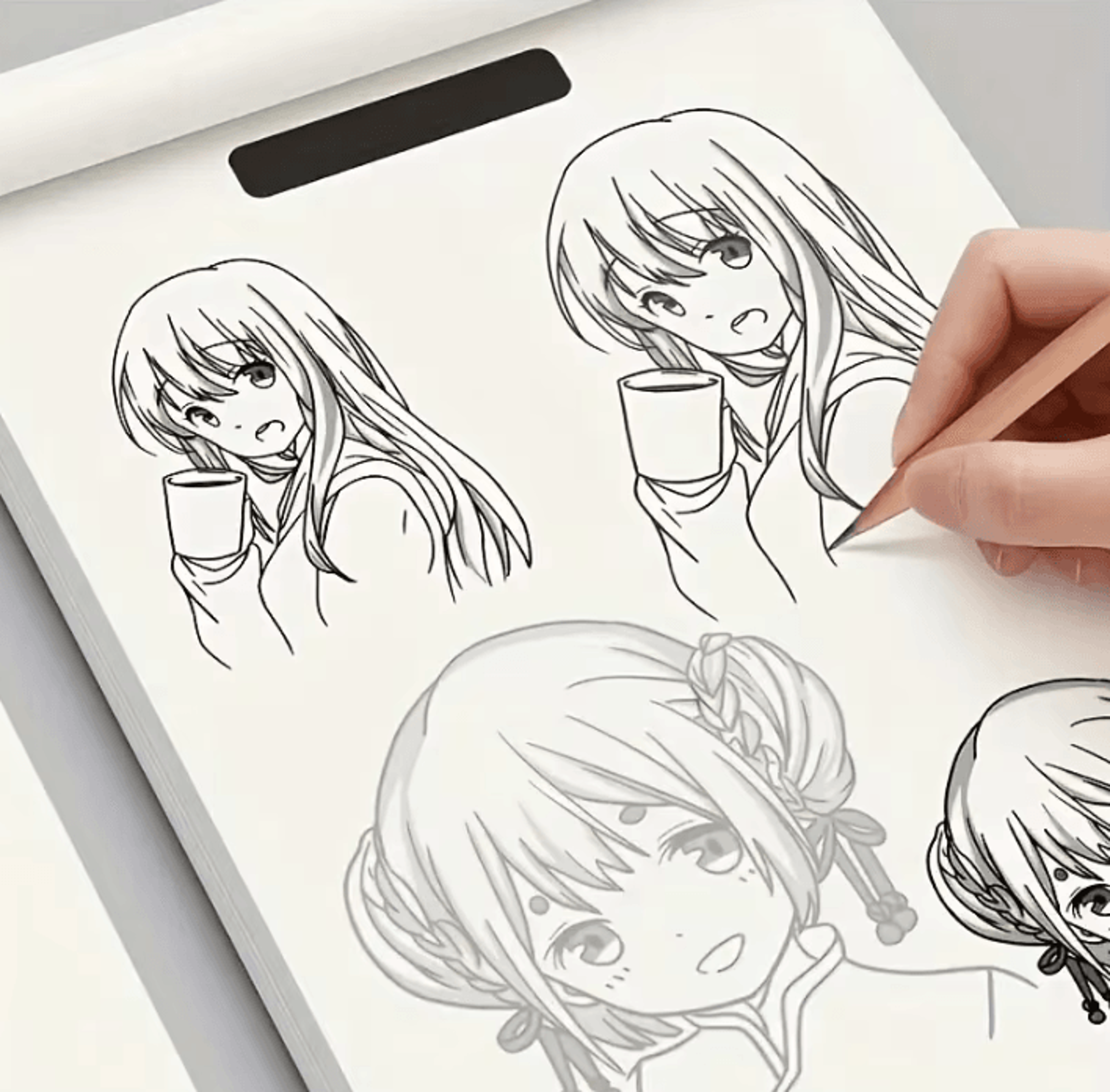 anime character drawing practice book for beginners – 48-page tracing & sketch guide