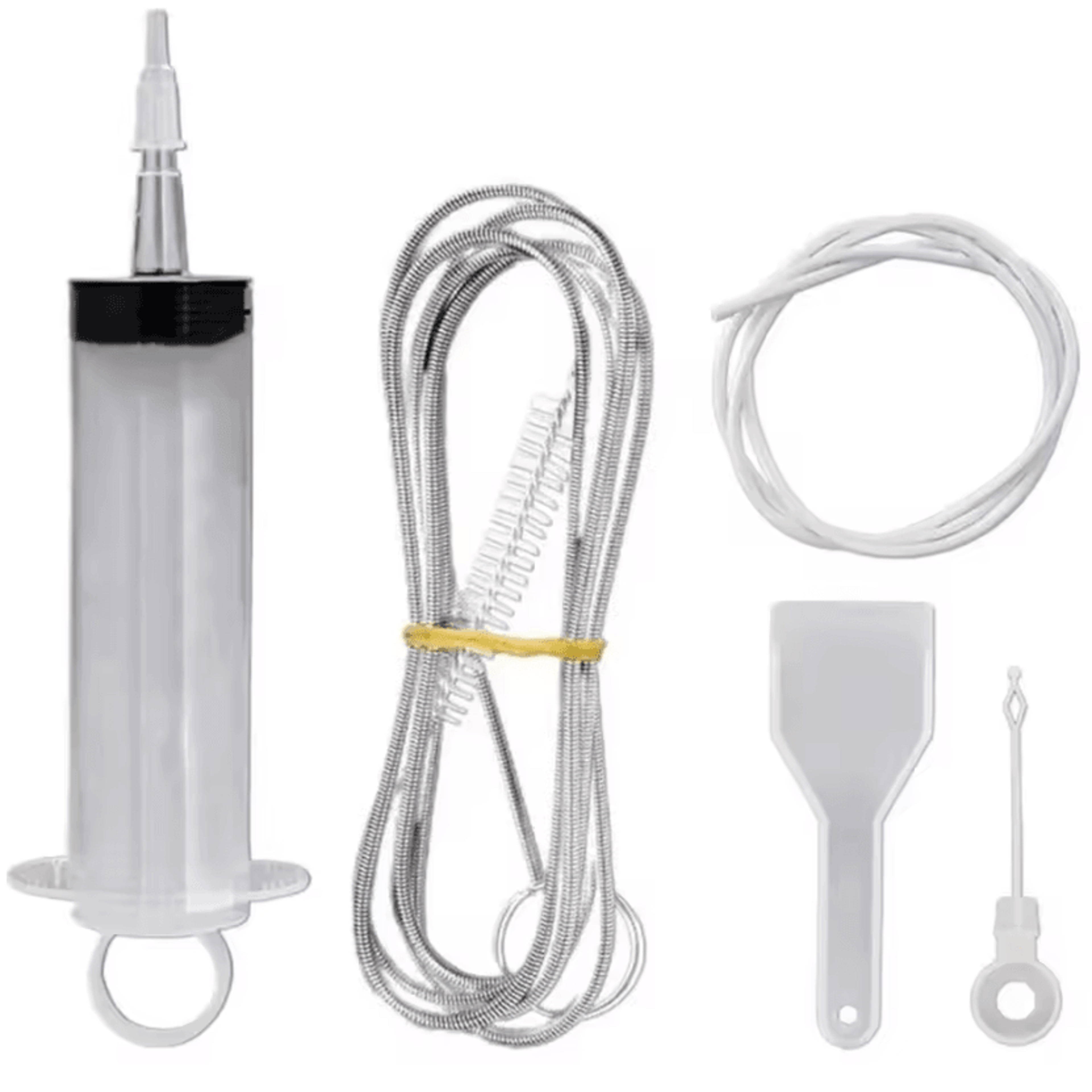 refrigerator drain cleaning kit – 5-piece fridge drain hole cleaning brush & syringe set