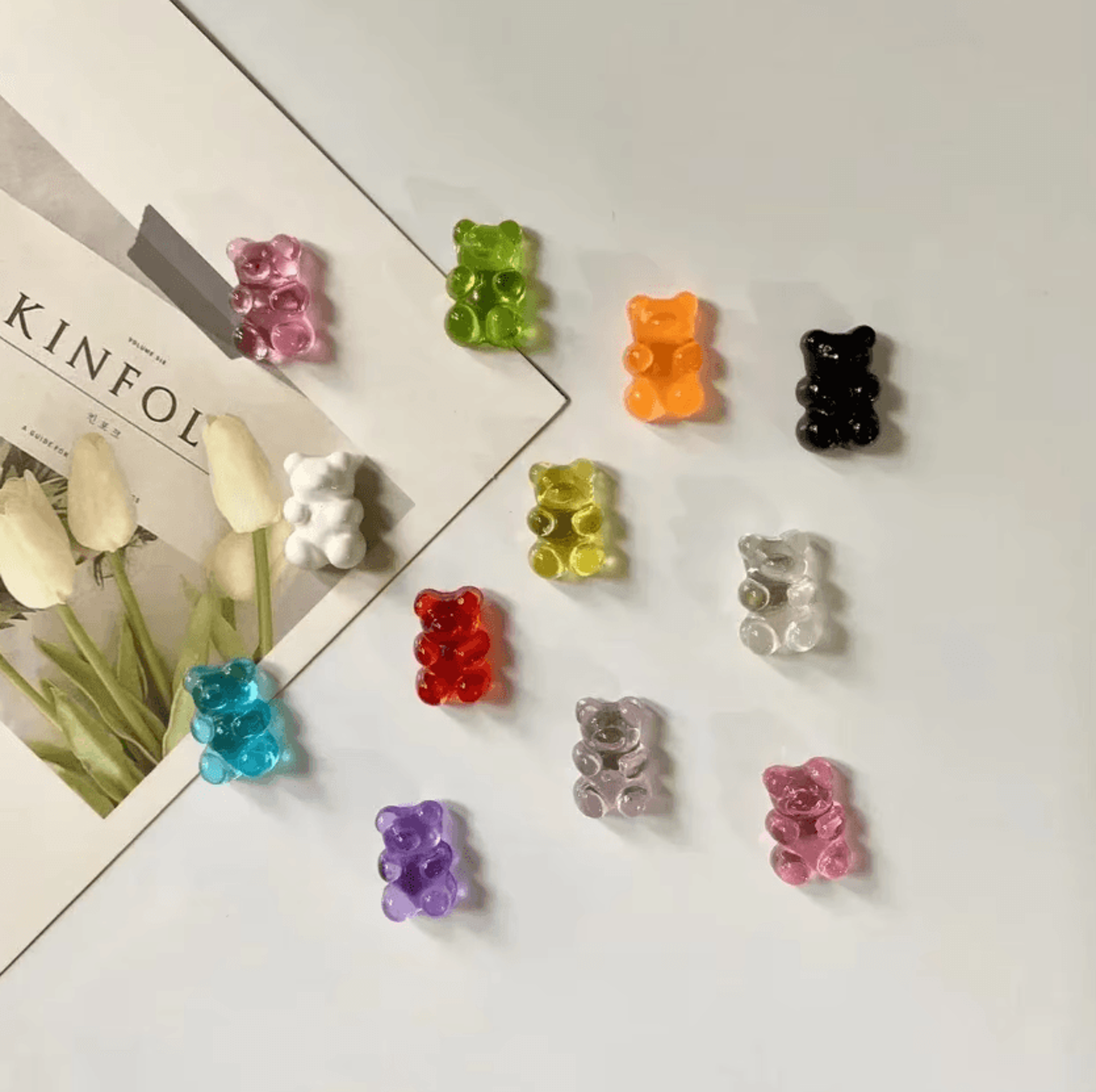 sweet bear refrigerator magnets – cute magnetic clips for fridge, whiteboard & photo display