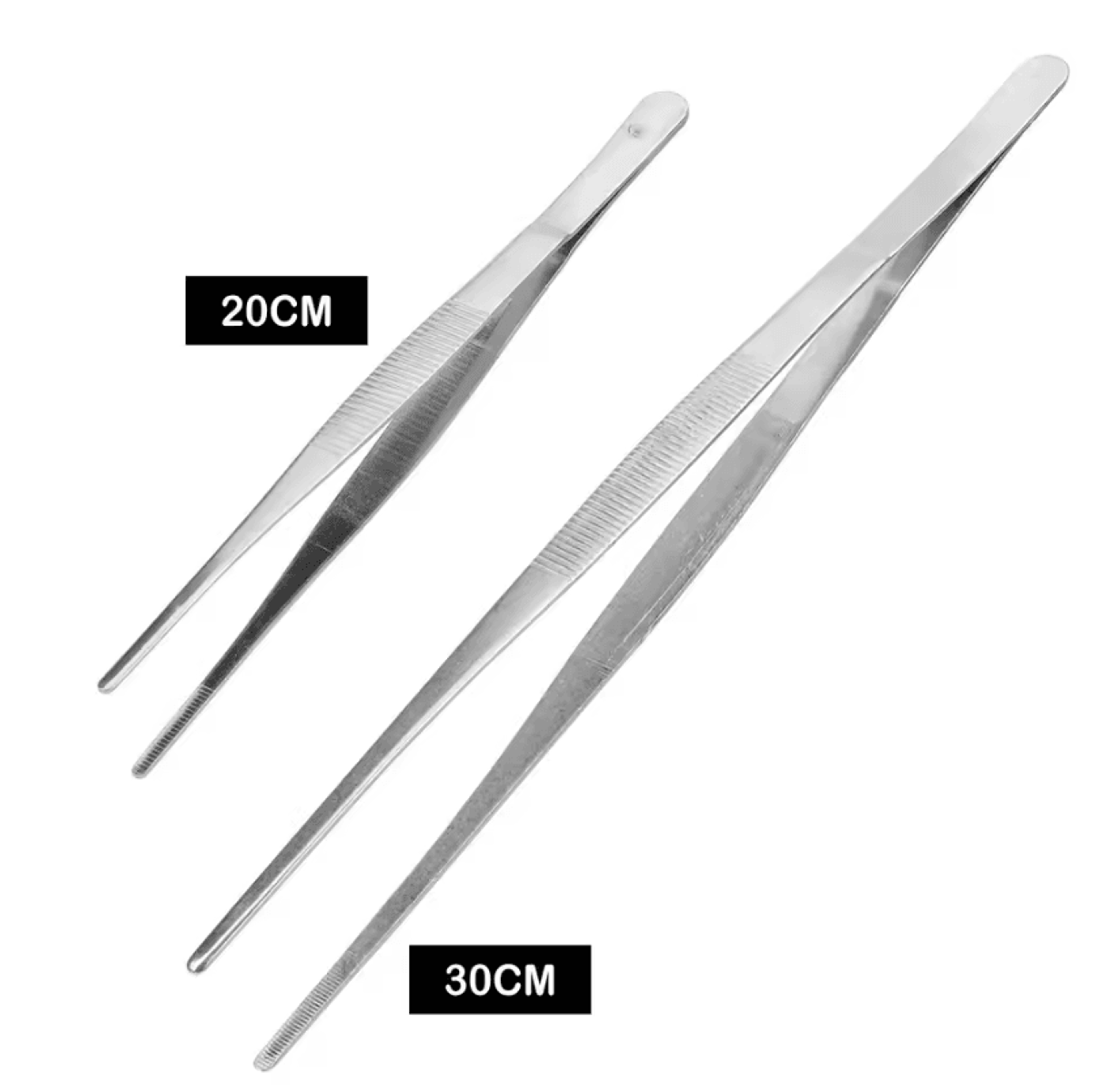 stainless steel long toothed kitchen tweezers – precision bbq & cooking tongs
