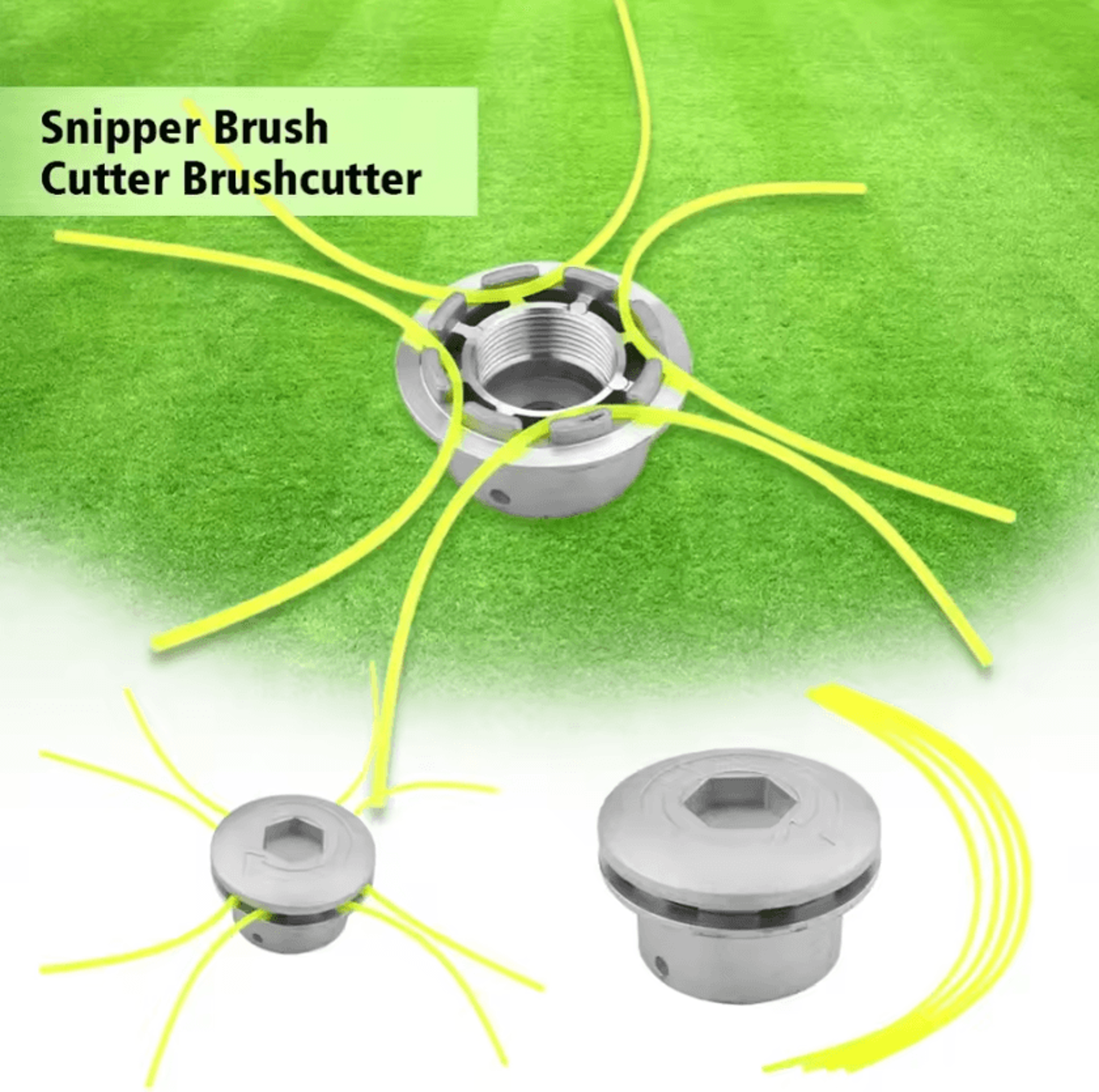 universal aluminum grass trimmer head with 4 nylon lines for brush cutters & lawn mowers