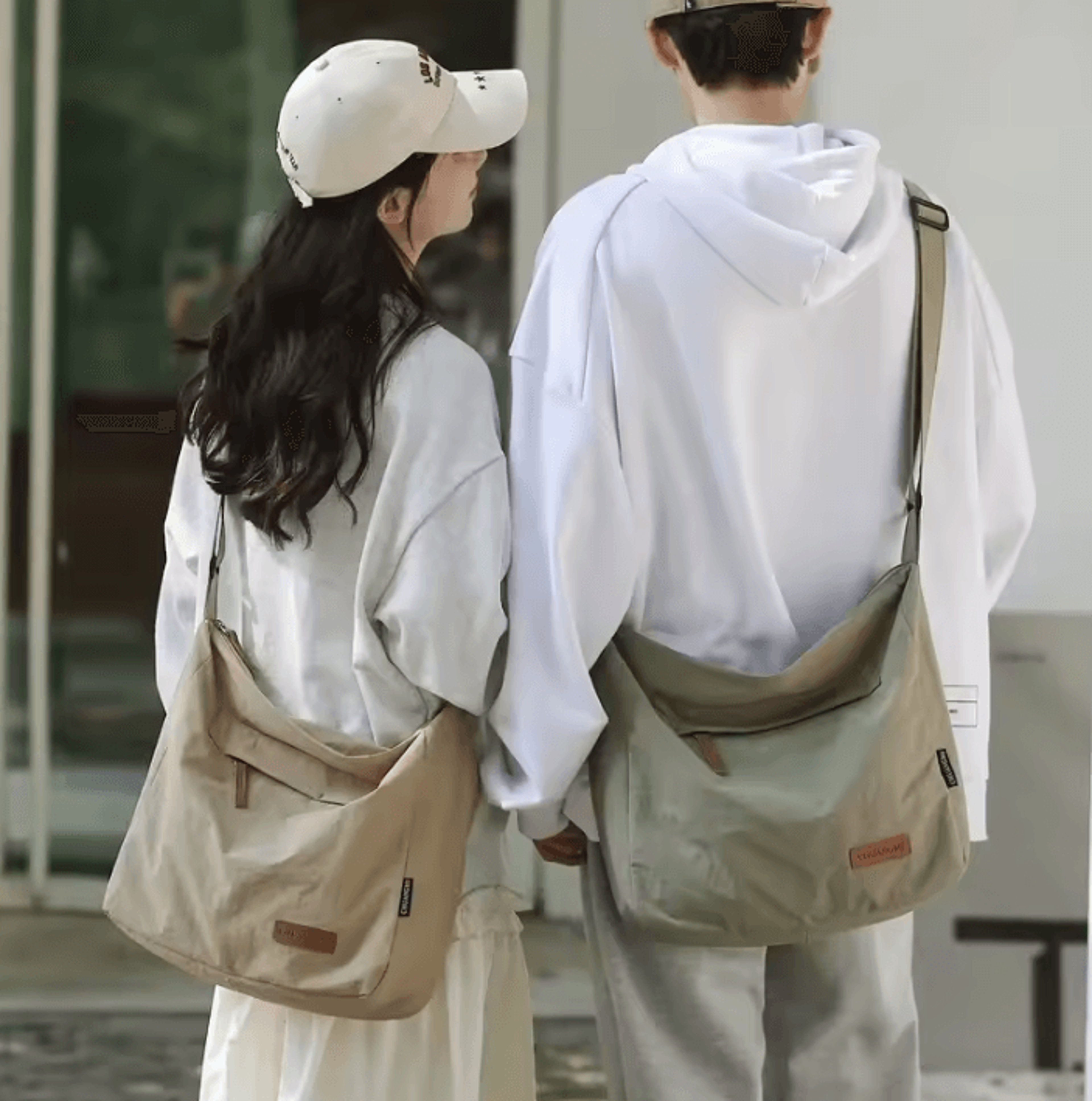 japanese style large canvas messenger bag for men & women