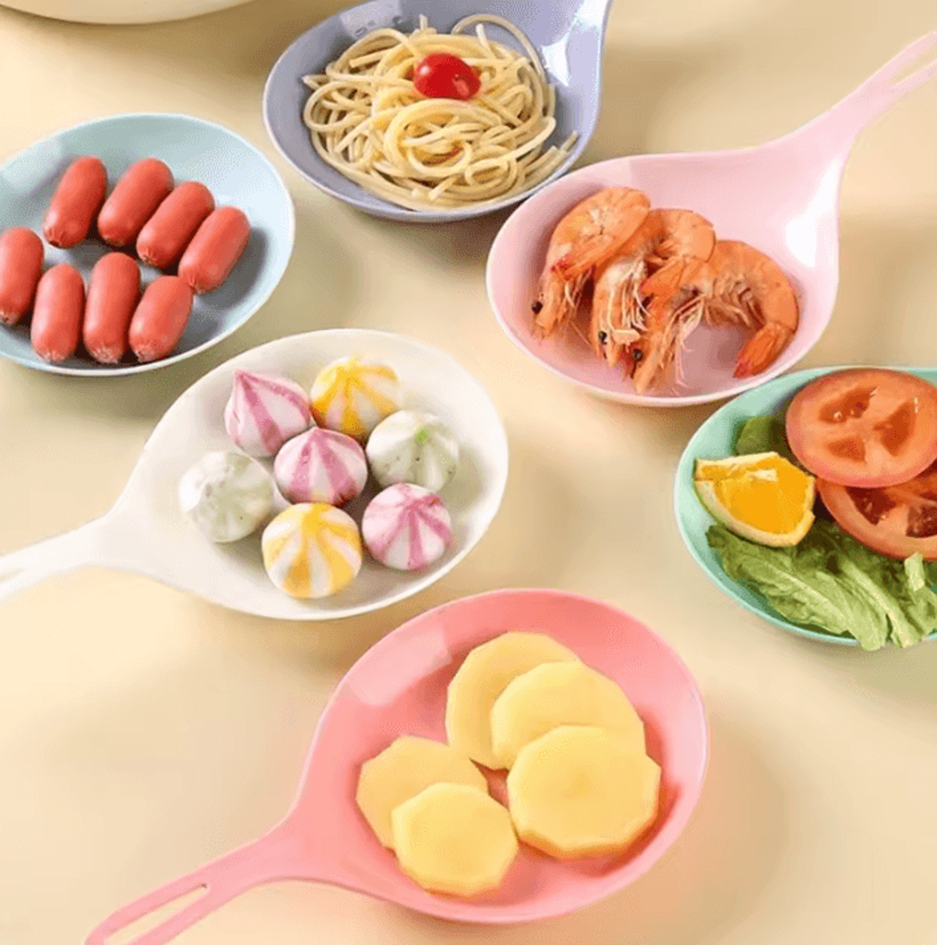 korean style handheld snack plate with handle serving tray