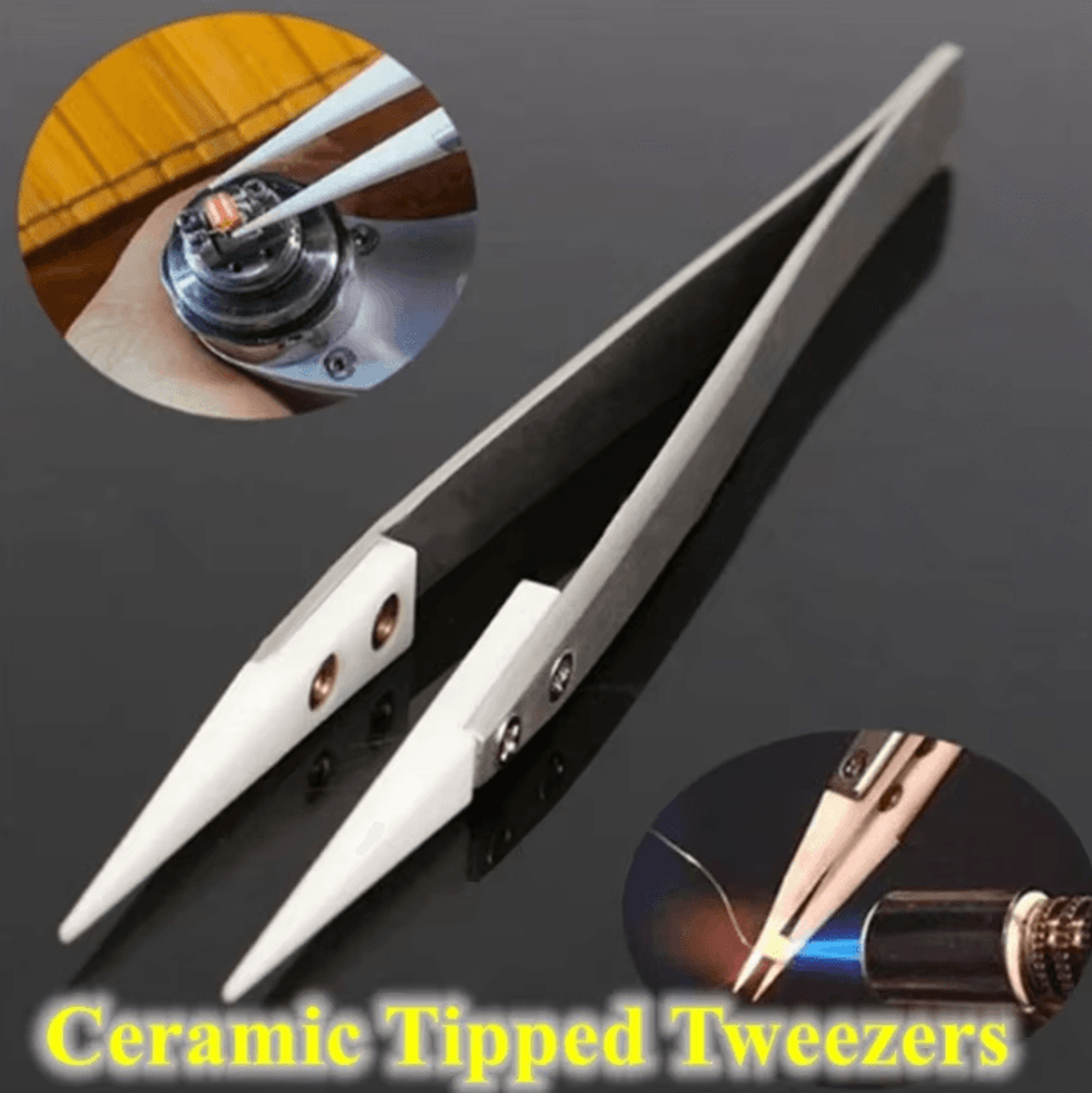 ceramic tip precision soldering tweezers heat resistant stainless steel