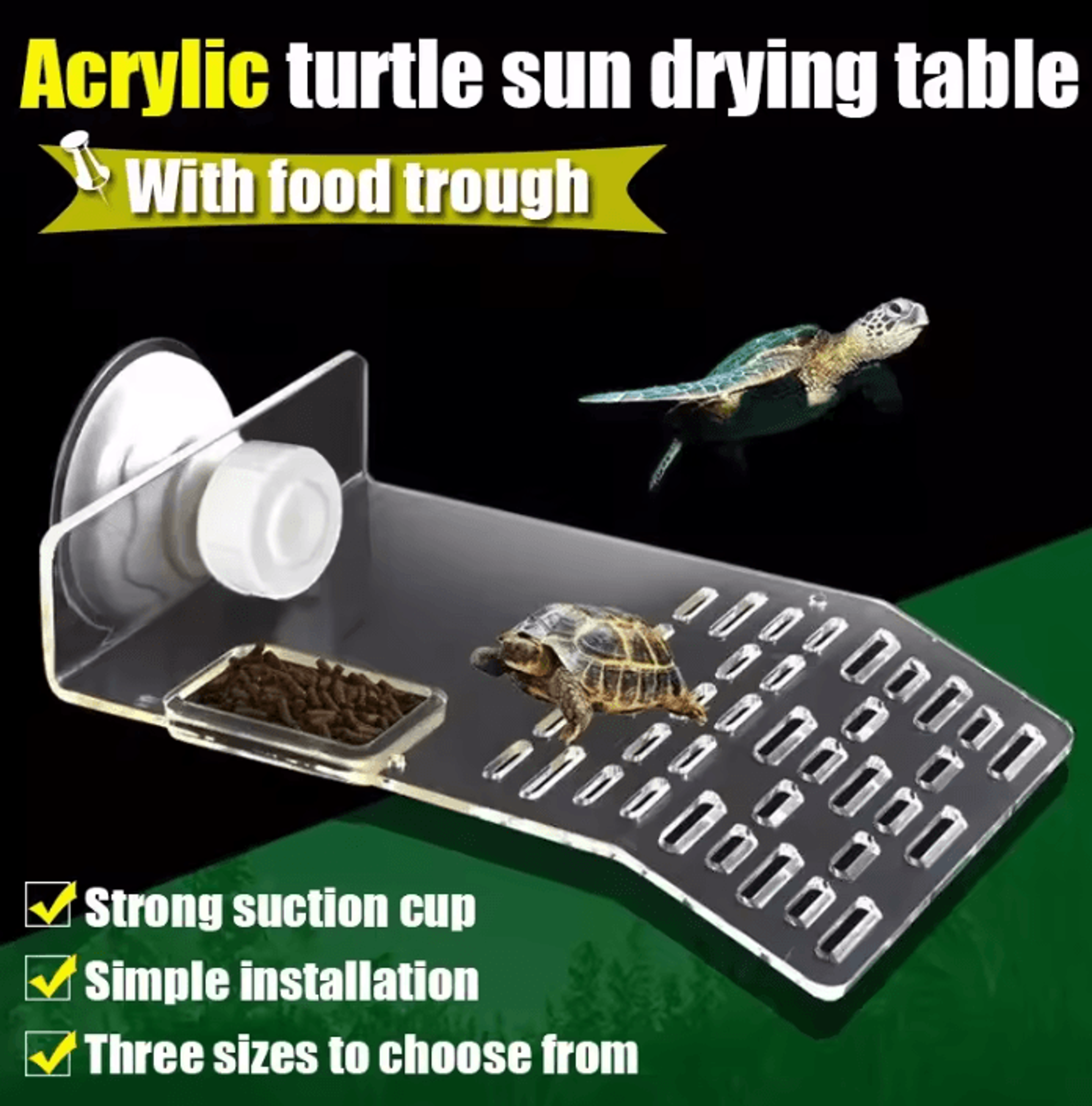 floating turtle basking platform with climbing ramp