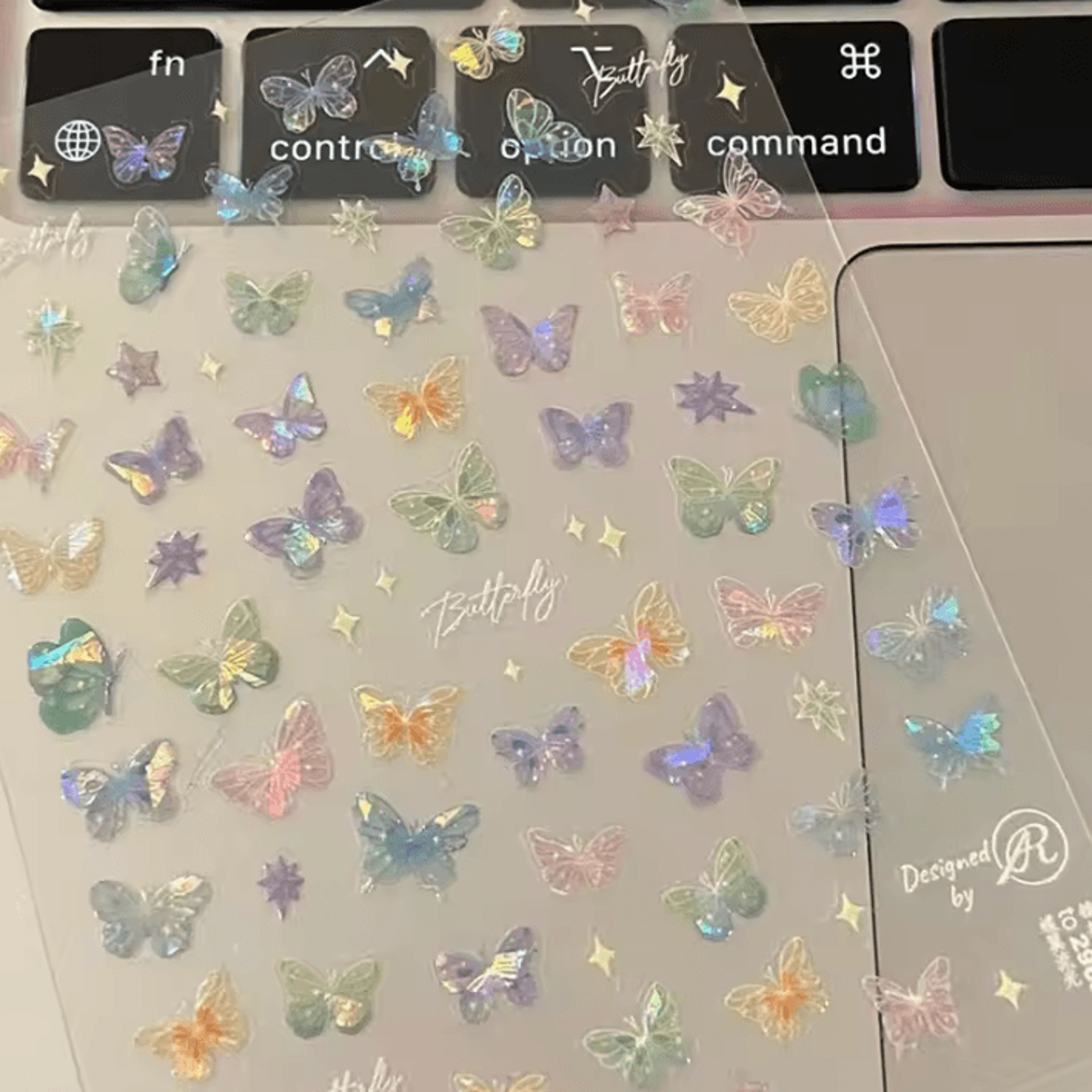colorful butterfly fairy embossed sticker sheets