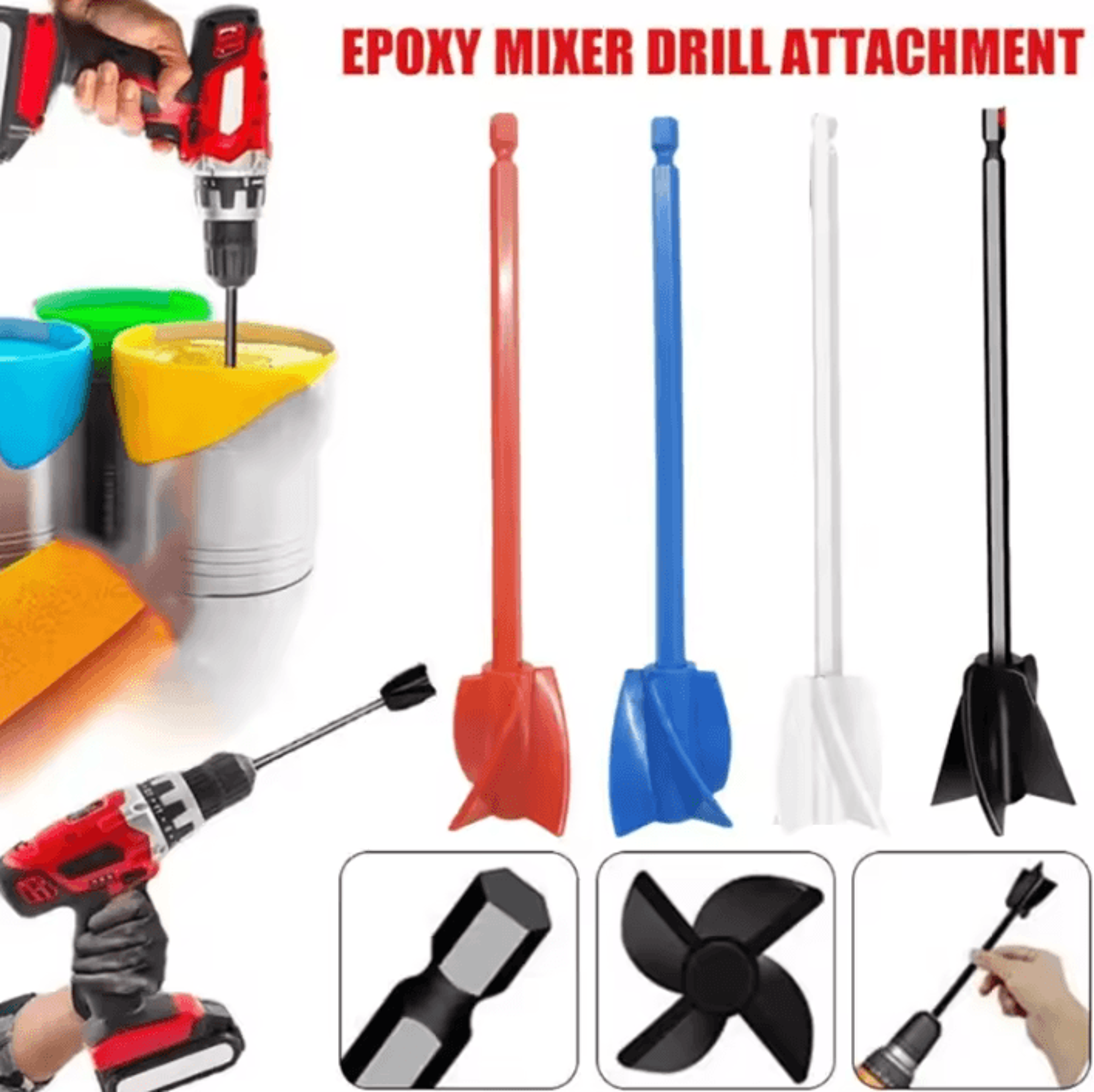 epoxy resin mixer paddle drill attachment