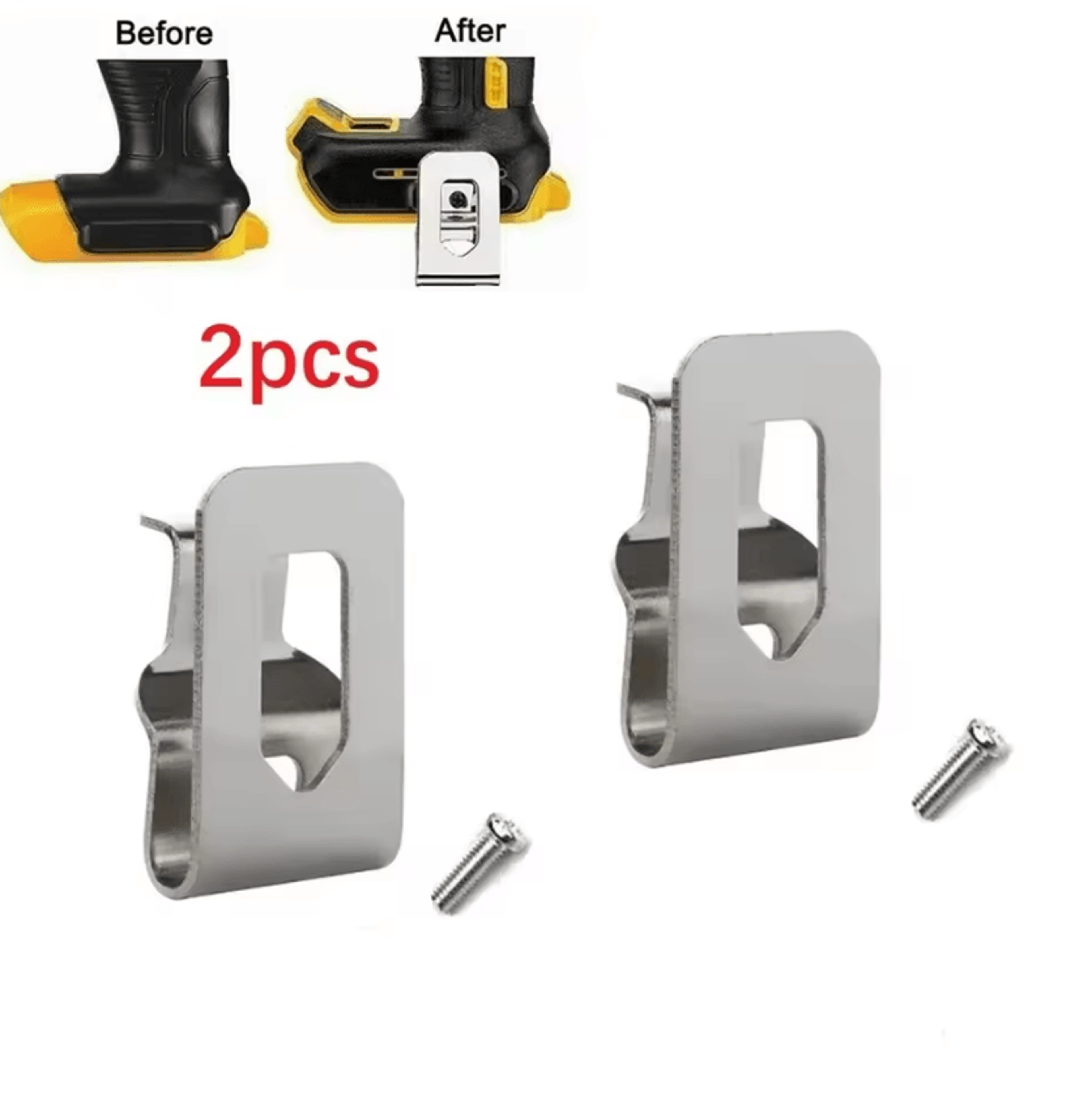 dewalt 18v/20v drill belt clip hooks with mounting screws – 2 pack