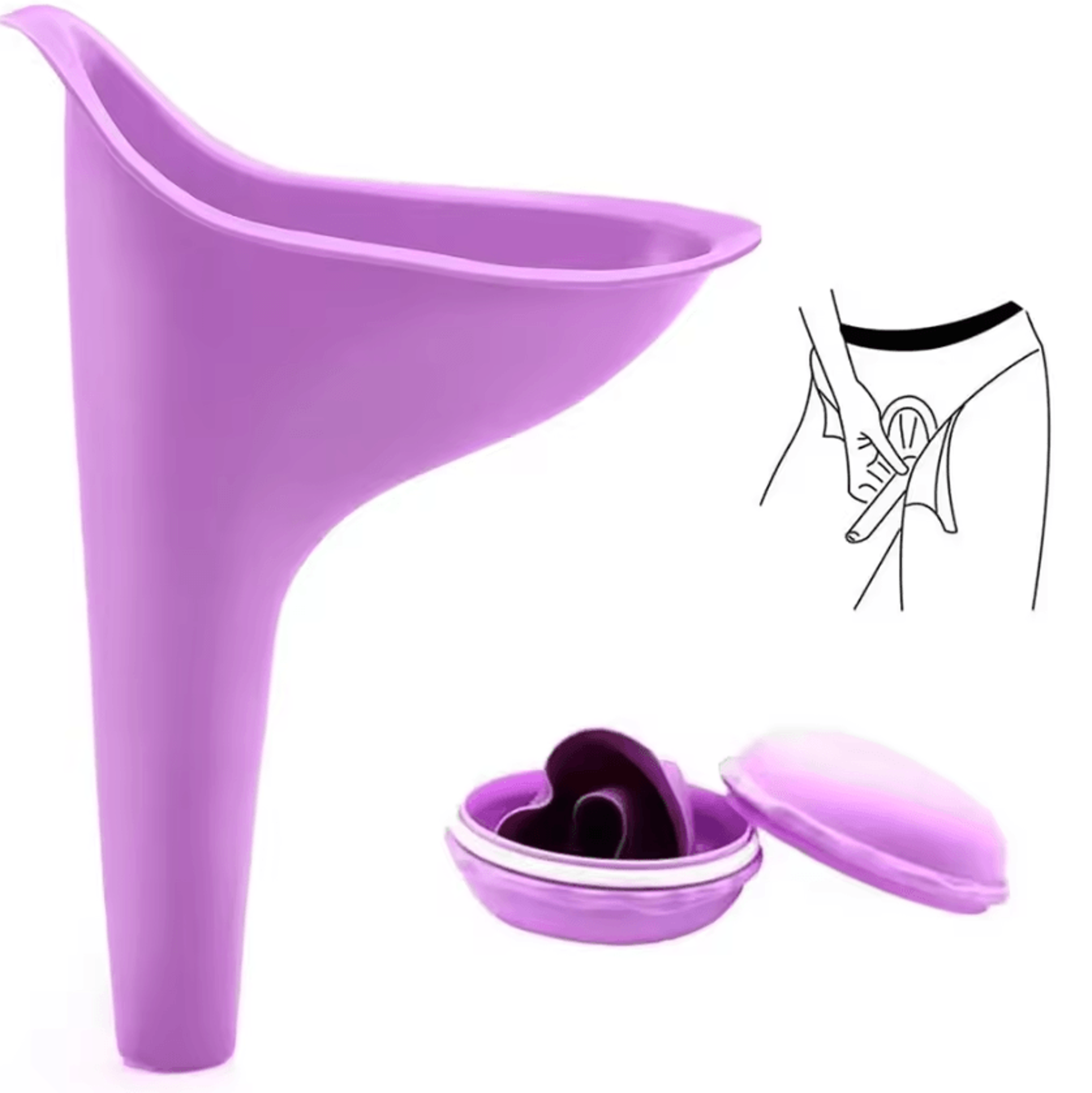 portable female urinal funnel for travel, camping & outdoor adventures