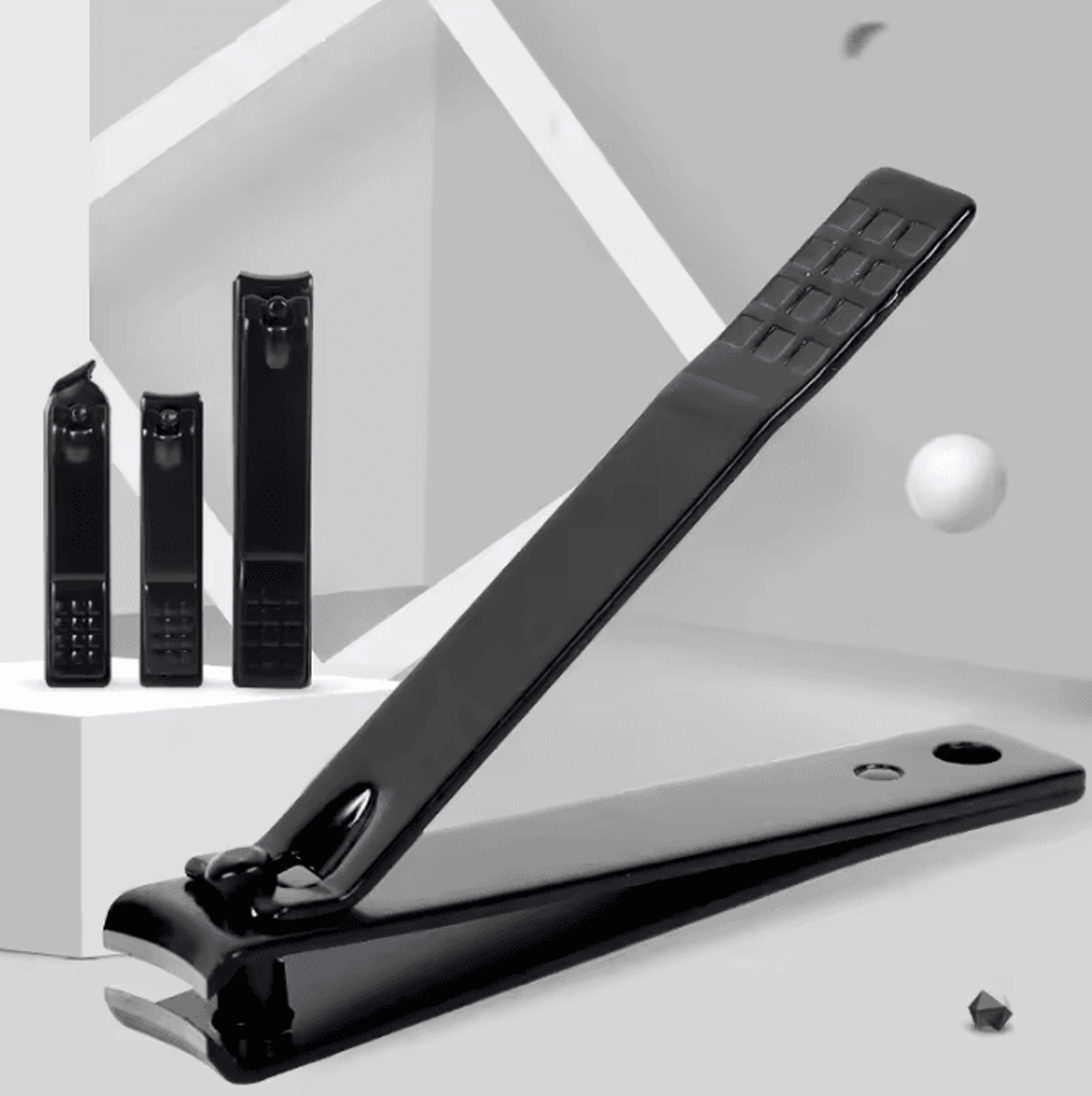 professional stainless steel black nail clippers for fingernails & thick toenails
