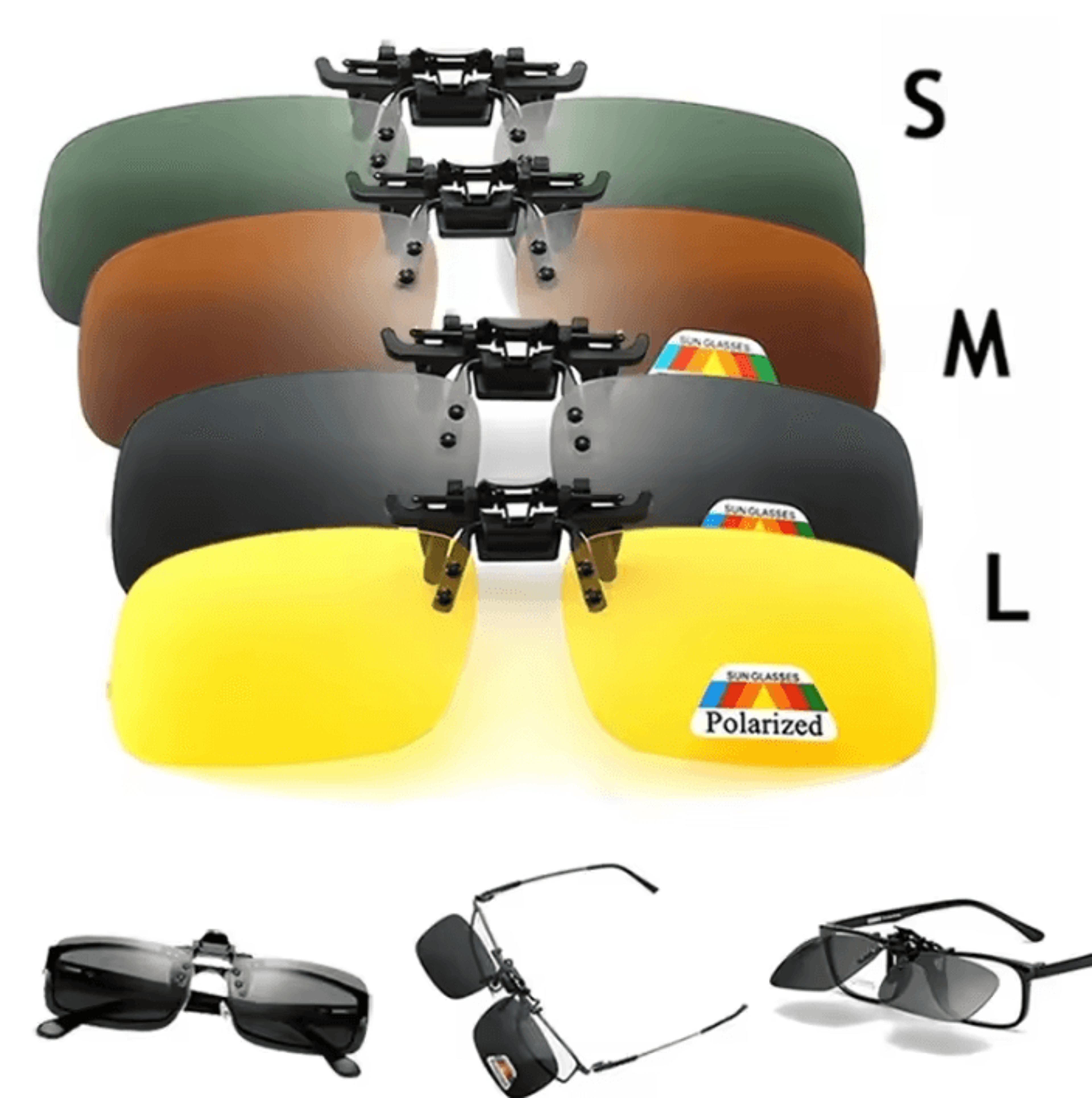 polarized clip-on sunglasses – uv400 lens for driving, day & night vision