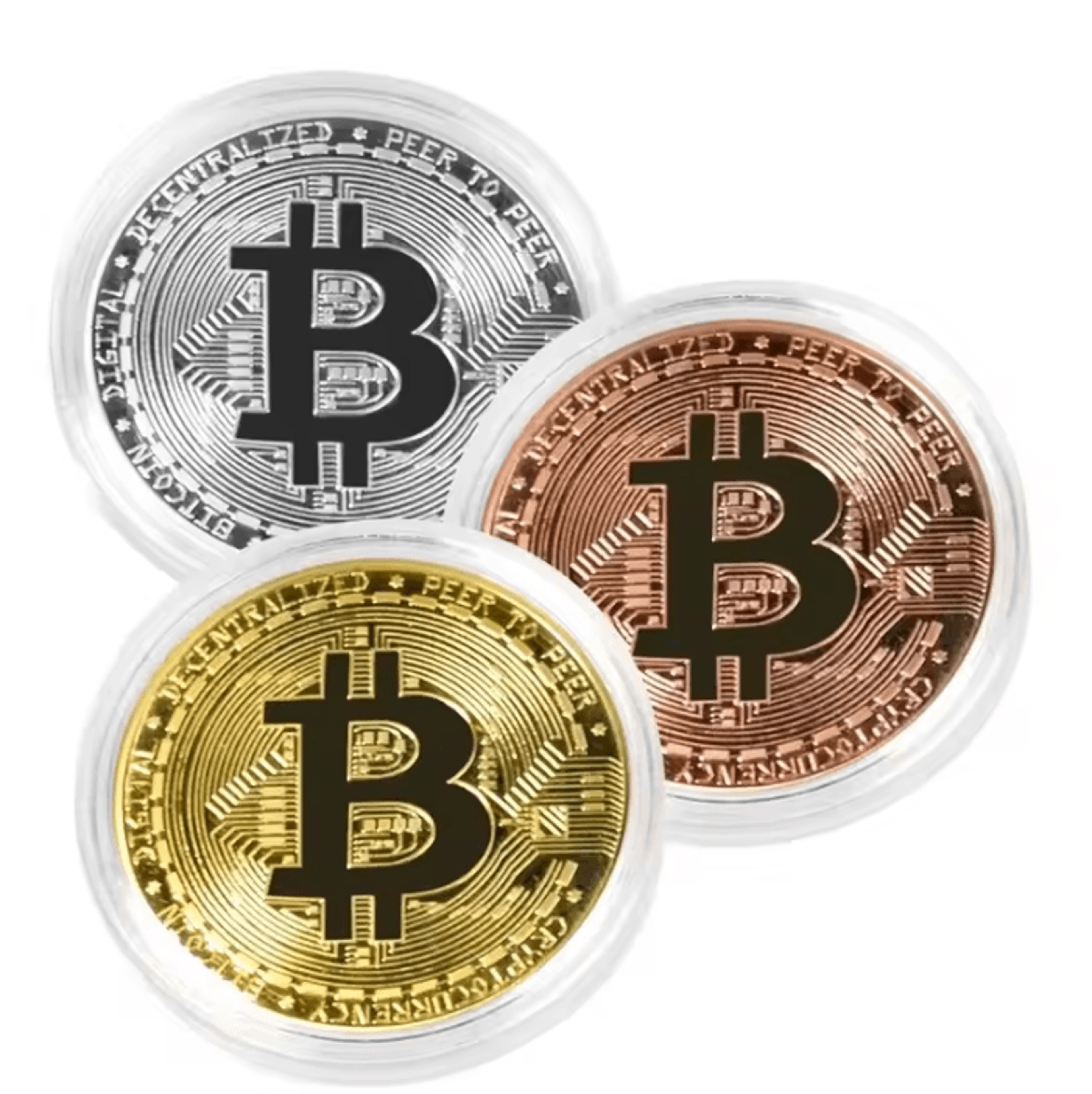 gold-plated bitcoin commemorative collectible coin – decorative crypto souvenir