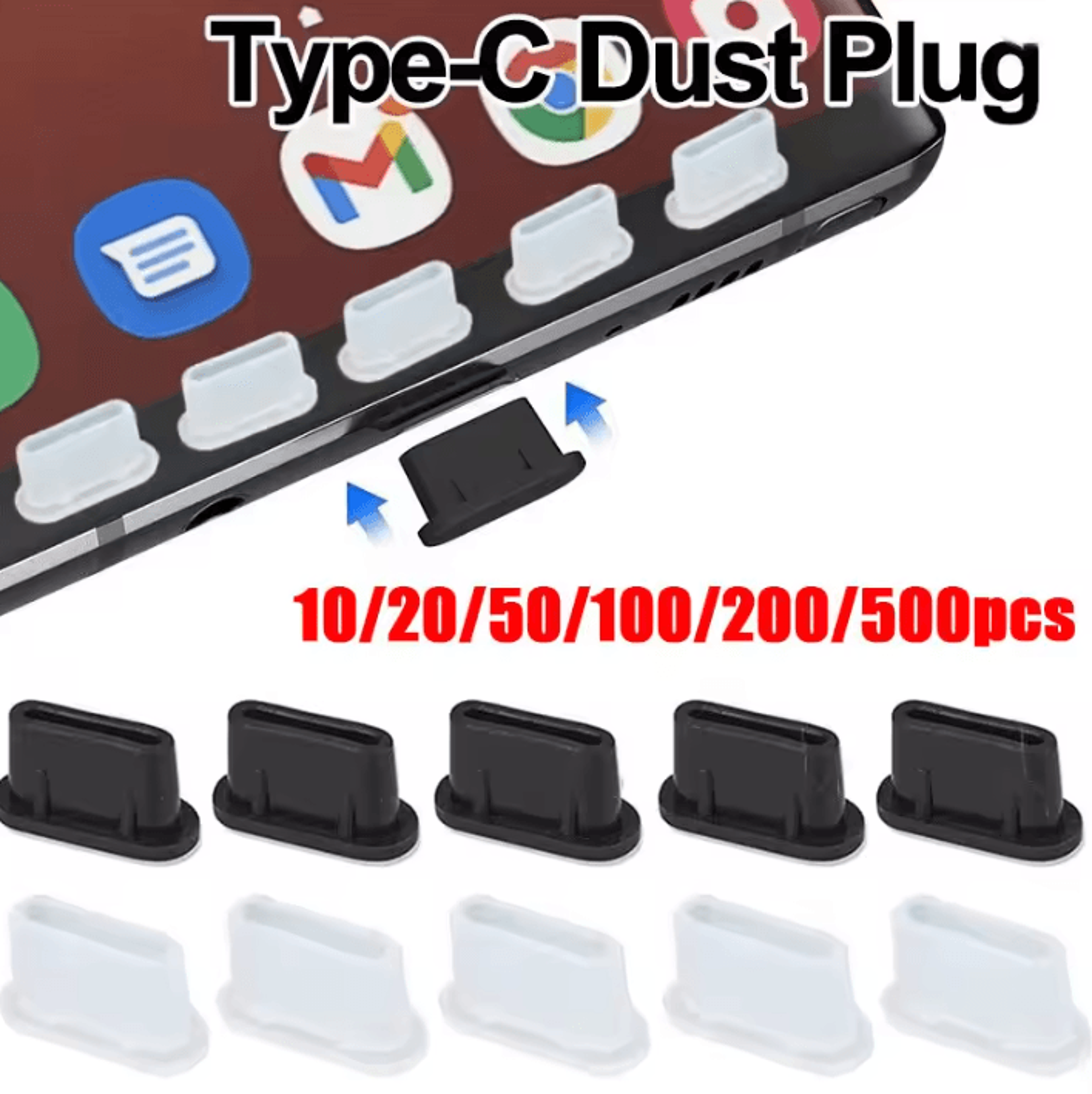 universal usb c dust plugs silicone charging port protectors for smartphones