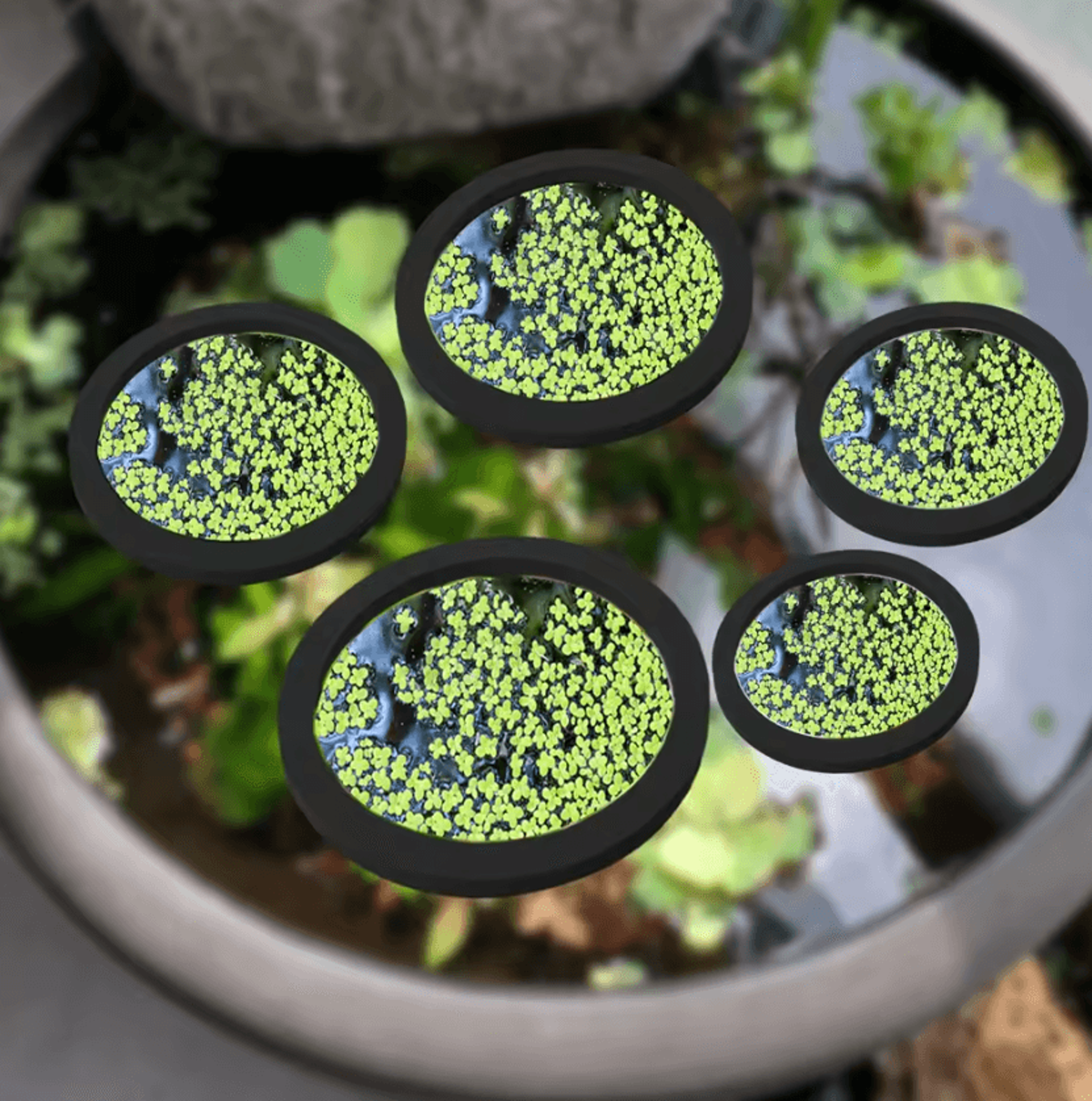 eva aquarium floating plant ring fish feeding & plant corral set