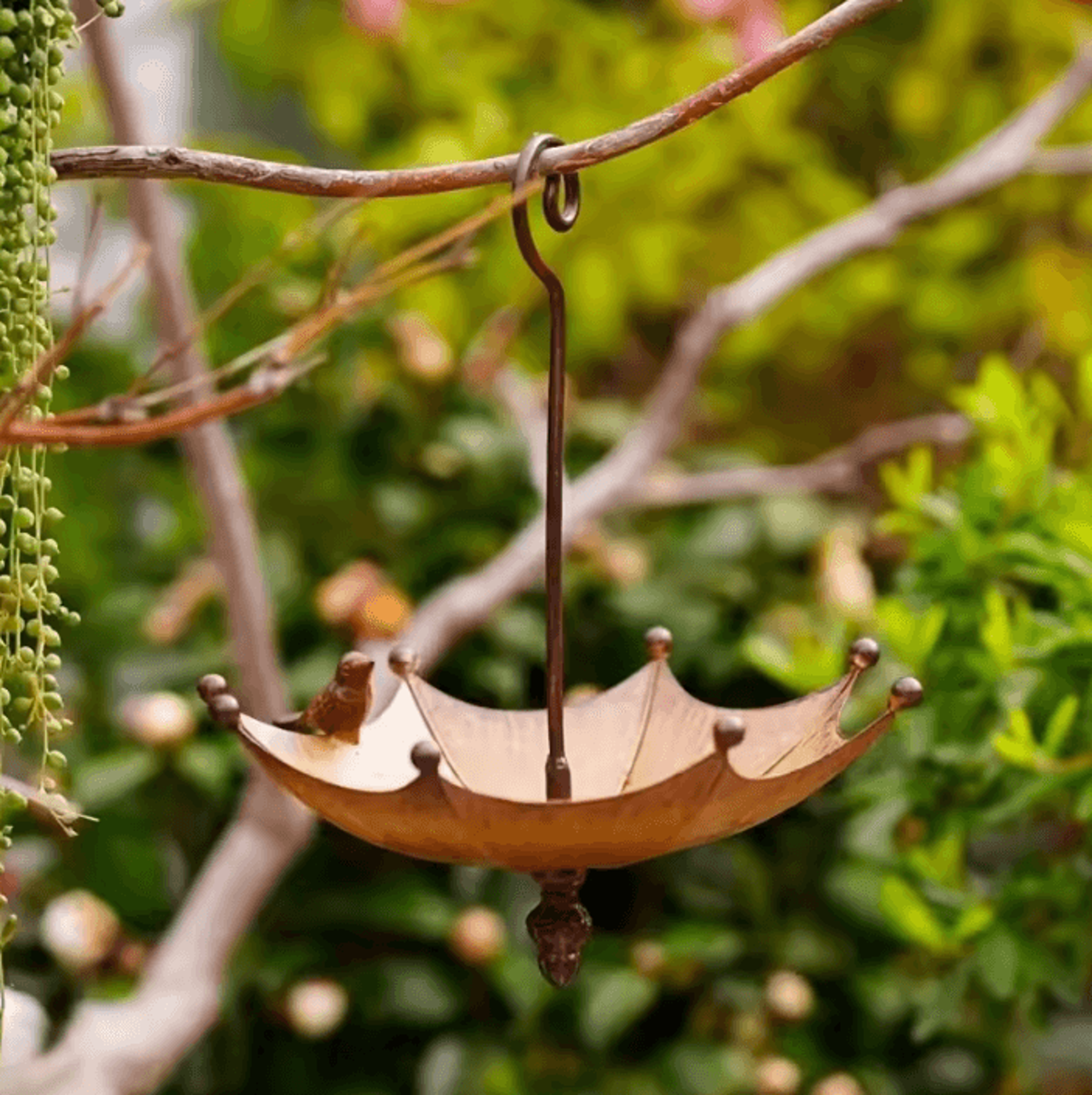umbrella hanging bird feeder & bird bath outdoor garden decor
