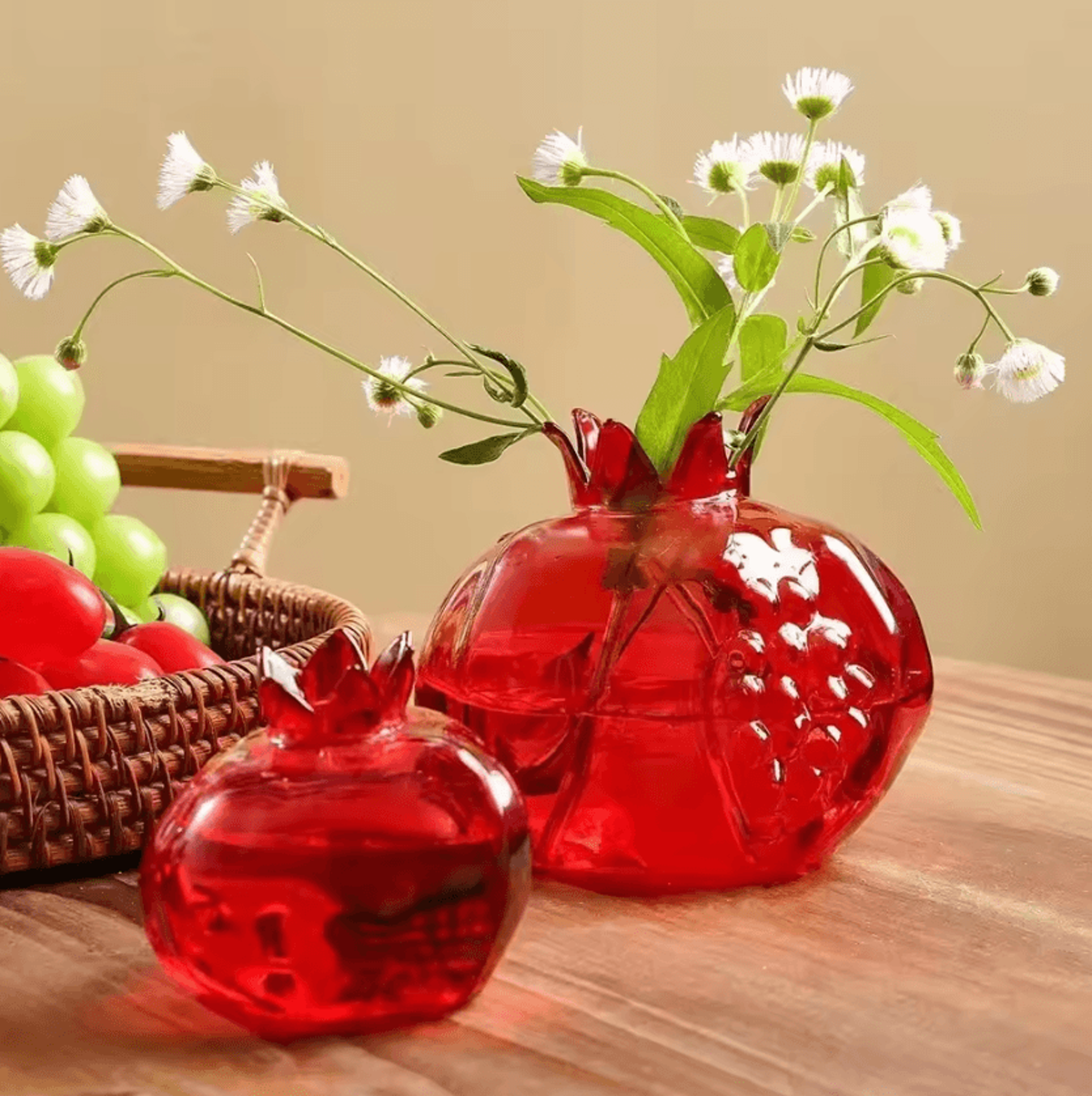 creative pomegranate glass vase hydroponic terrarium & decorative flower vase