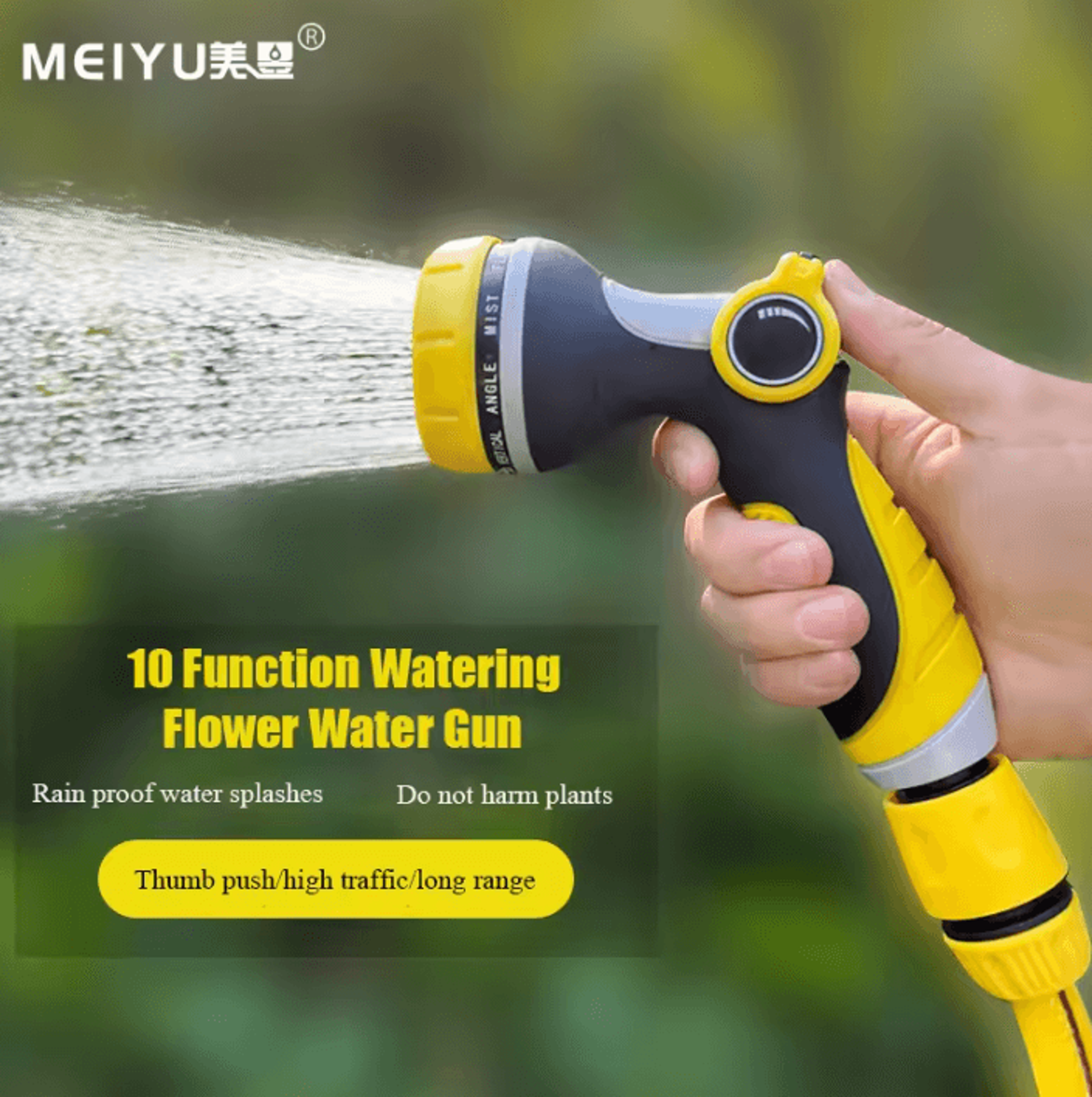 10-mode high pressure garden spray gun multifunction hose nozzle with 10m hose