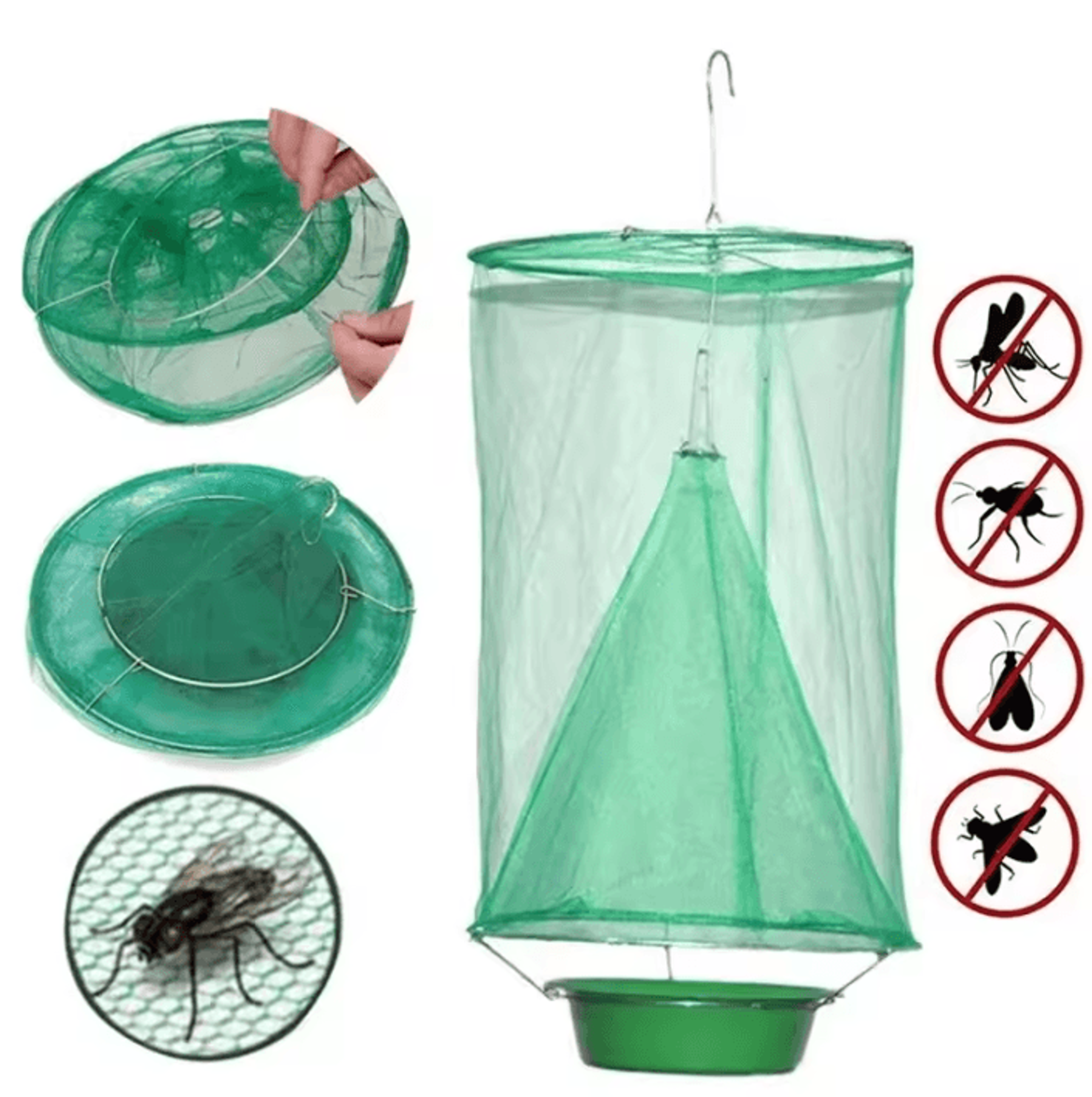 reusable hanging fly trap cage for outdoor garden pest control