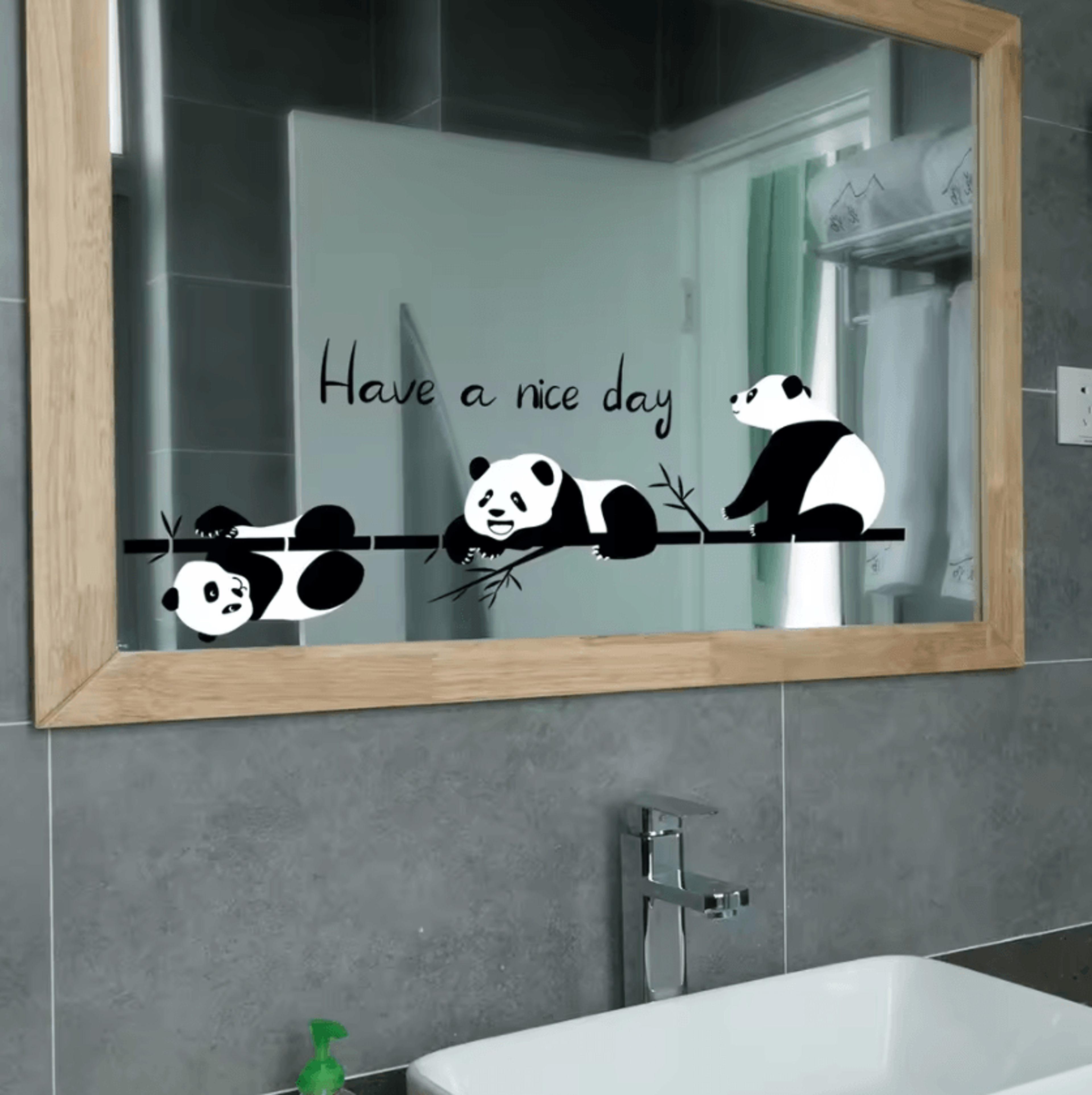 panda light switch wall sticker cute self adhesive switch cover decal
