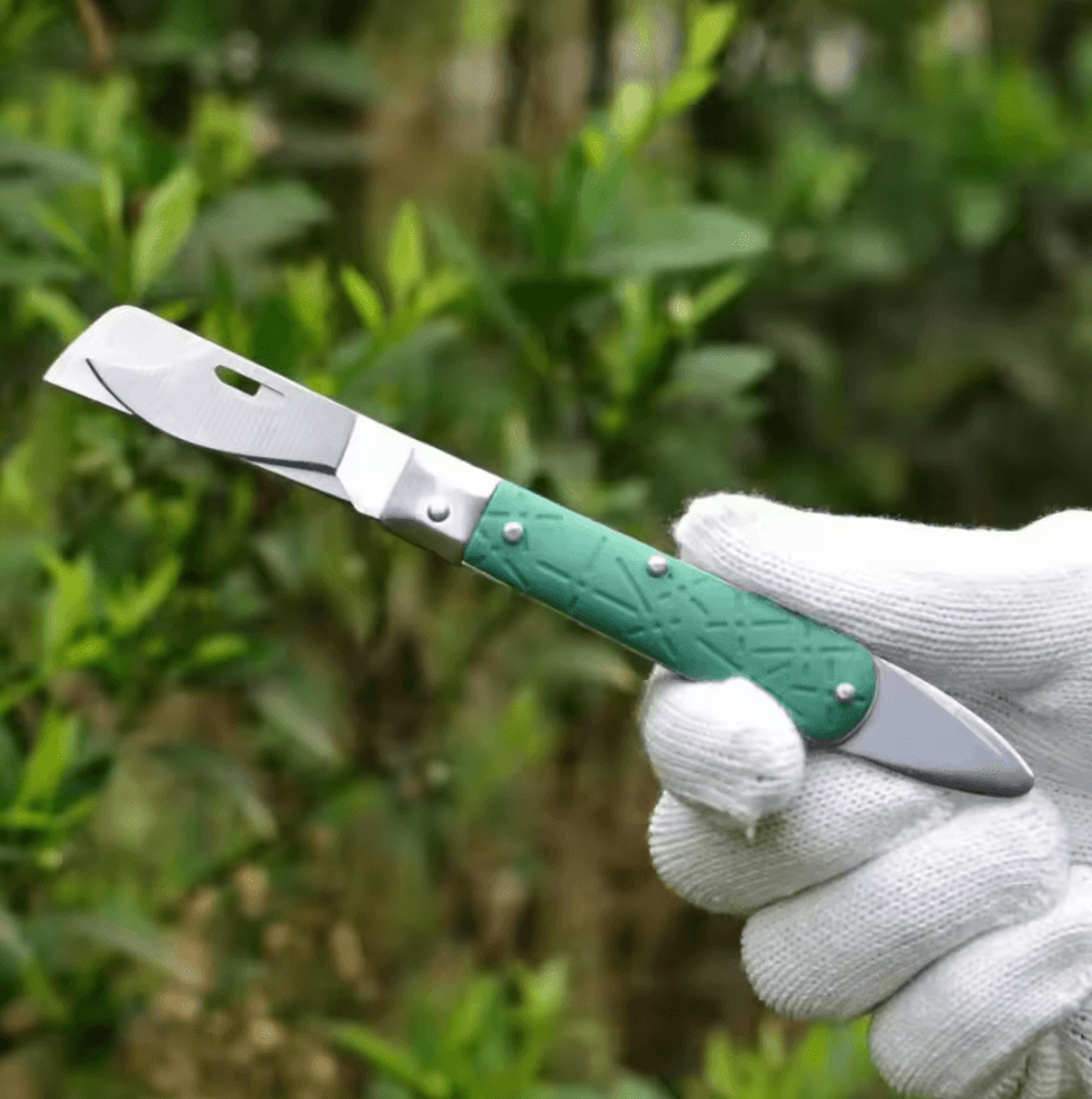 foldable dual blade grafting knife stainless steel garden pruning tool