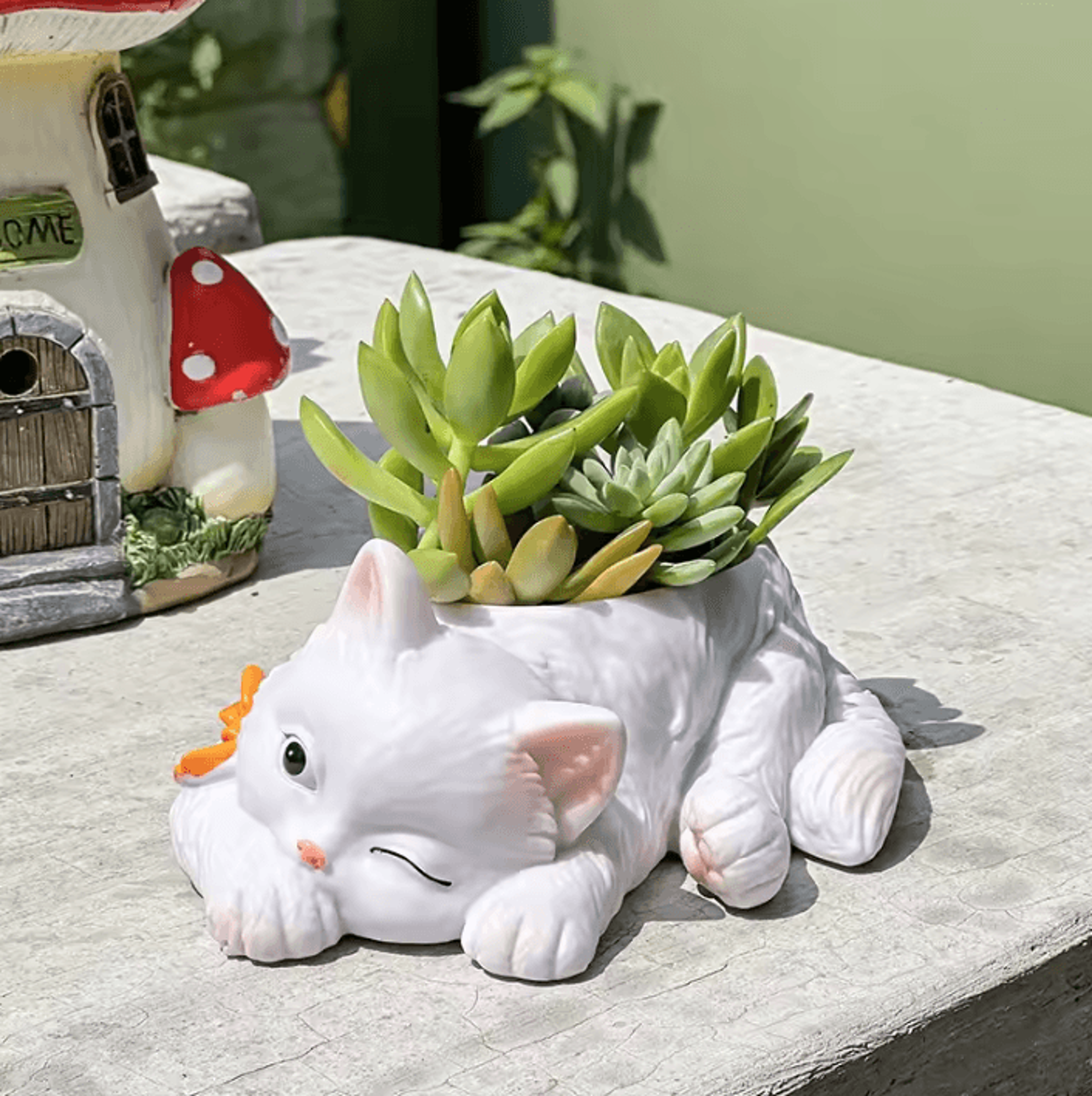 cute cartoon cat resin succulent flower pot decorative planter