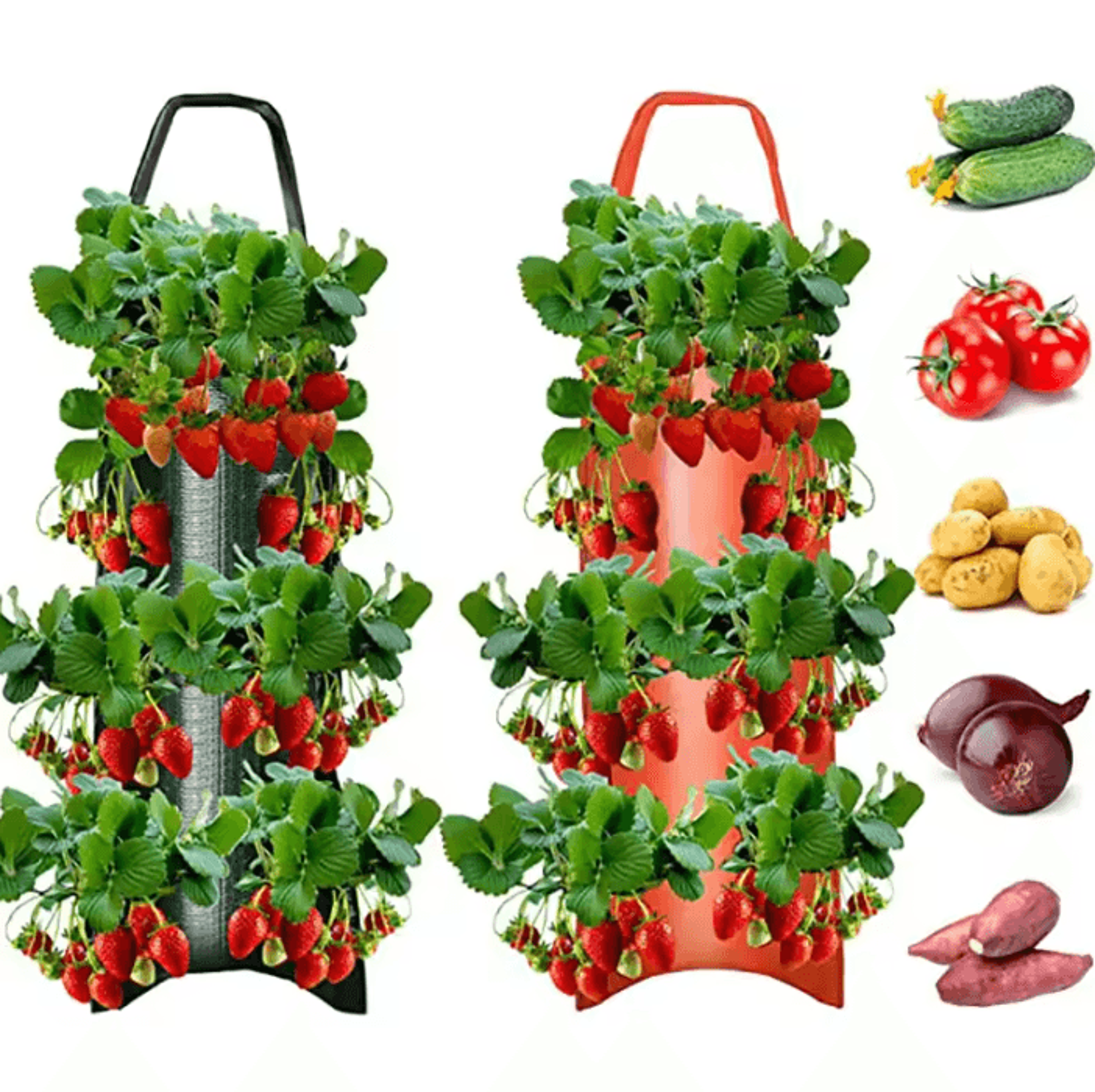 hanging strawberry grow bag vertical planter for vegetables and flowers