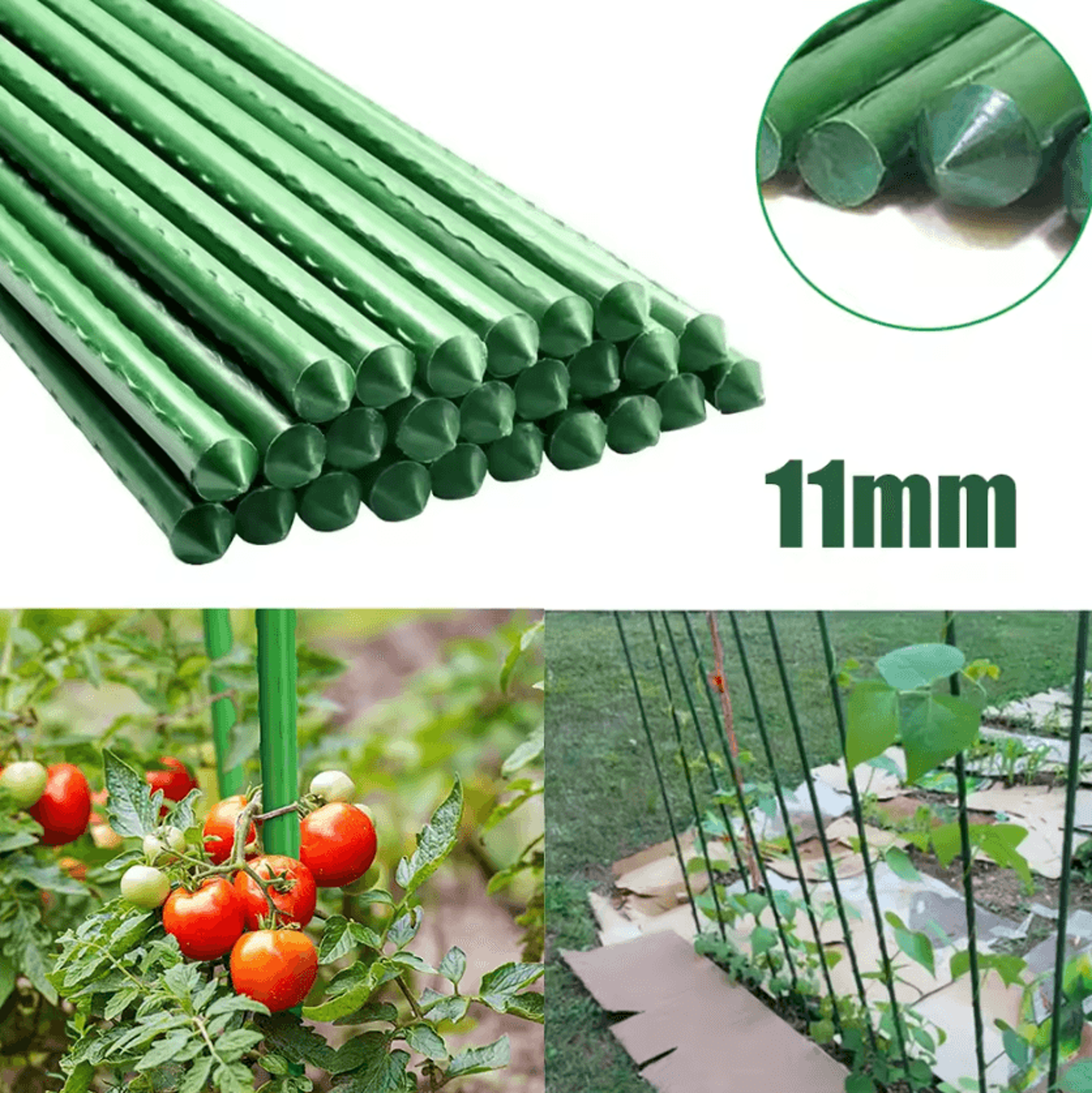 plastic coated steel plant stakes for climbing plants and garden support