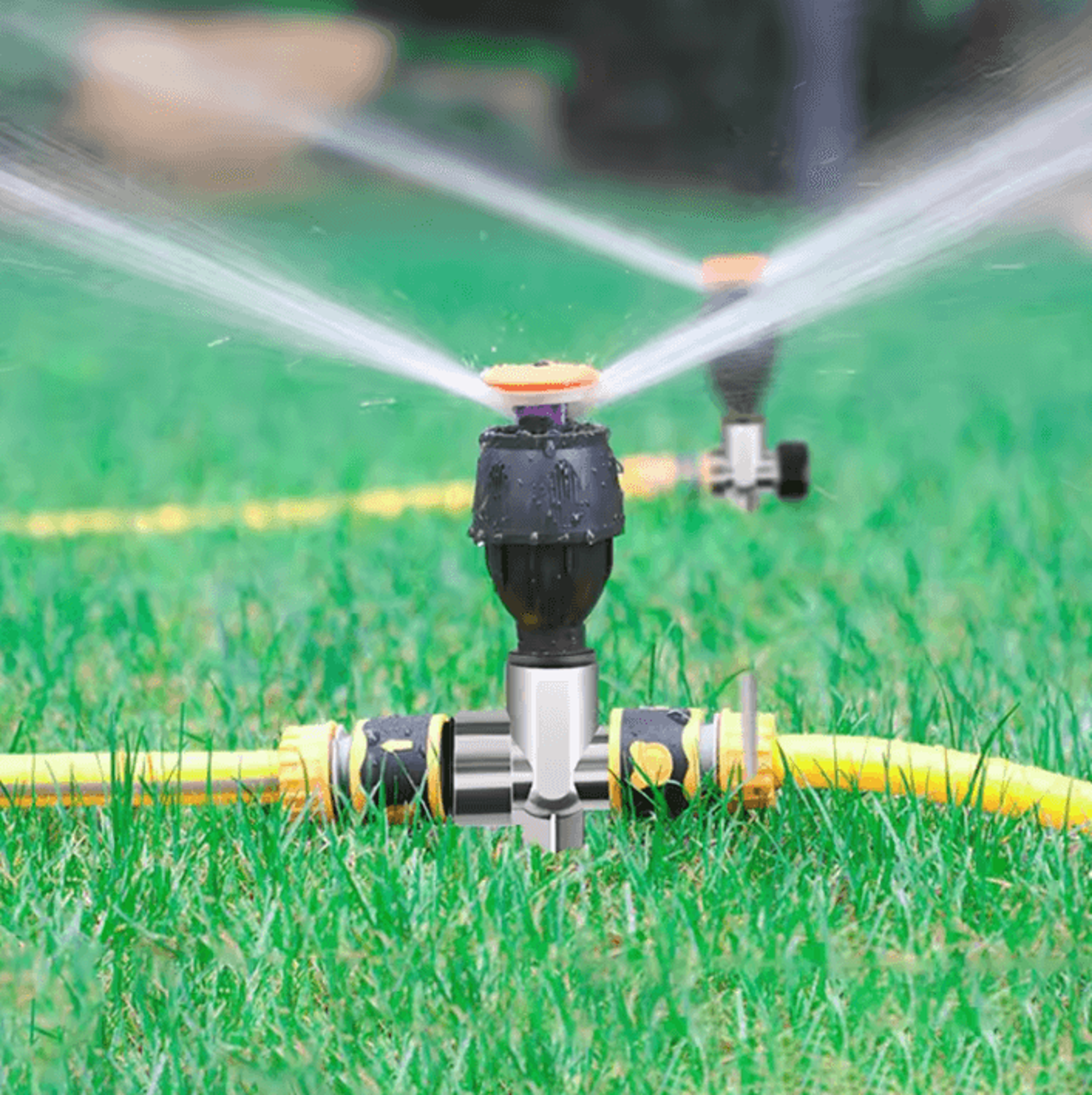 360° automatic rotating garden sprinkler with 10m water hose set