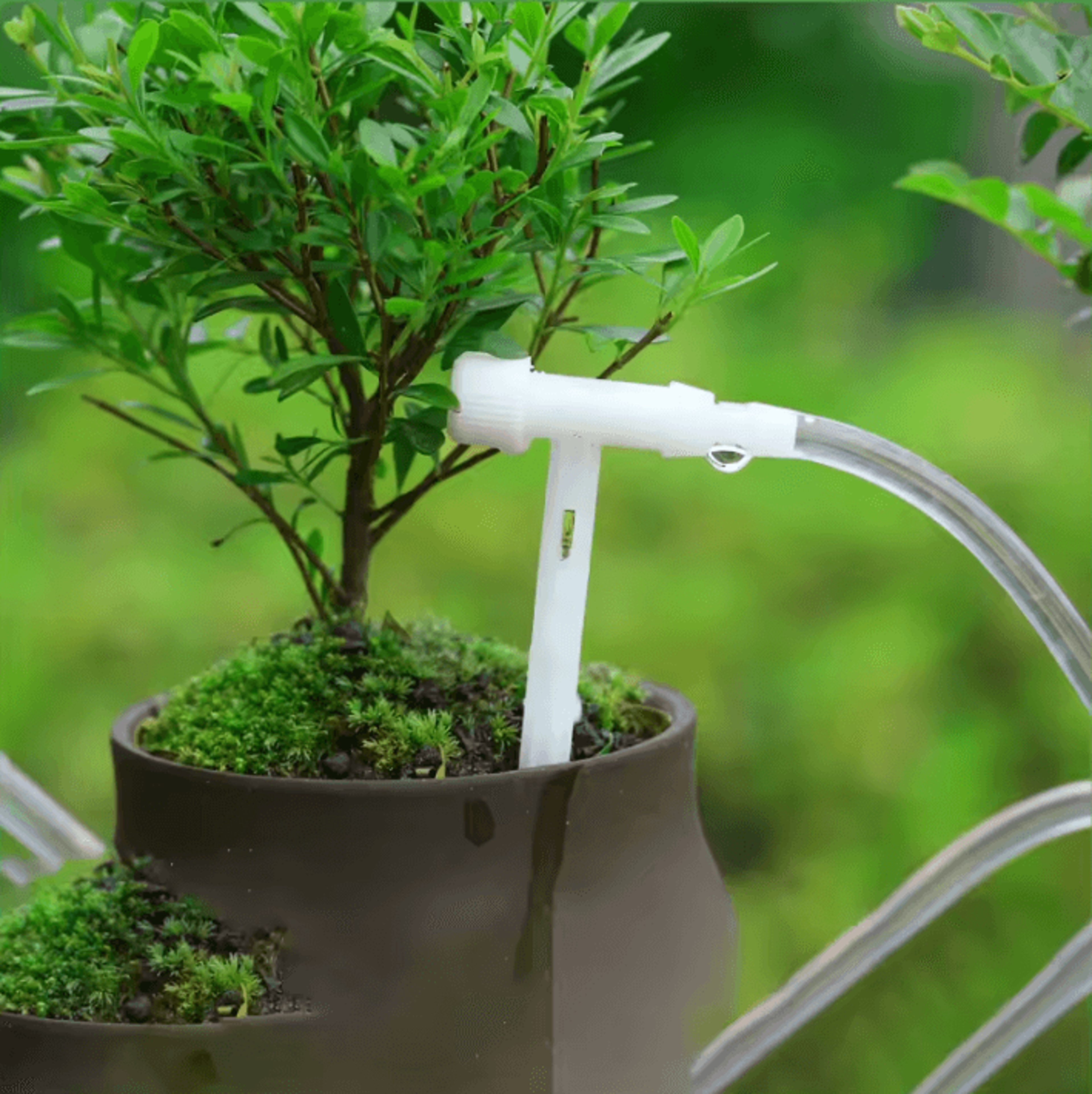 adjustable garden drip irrigation kit with flow control valves for potted plants