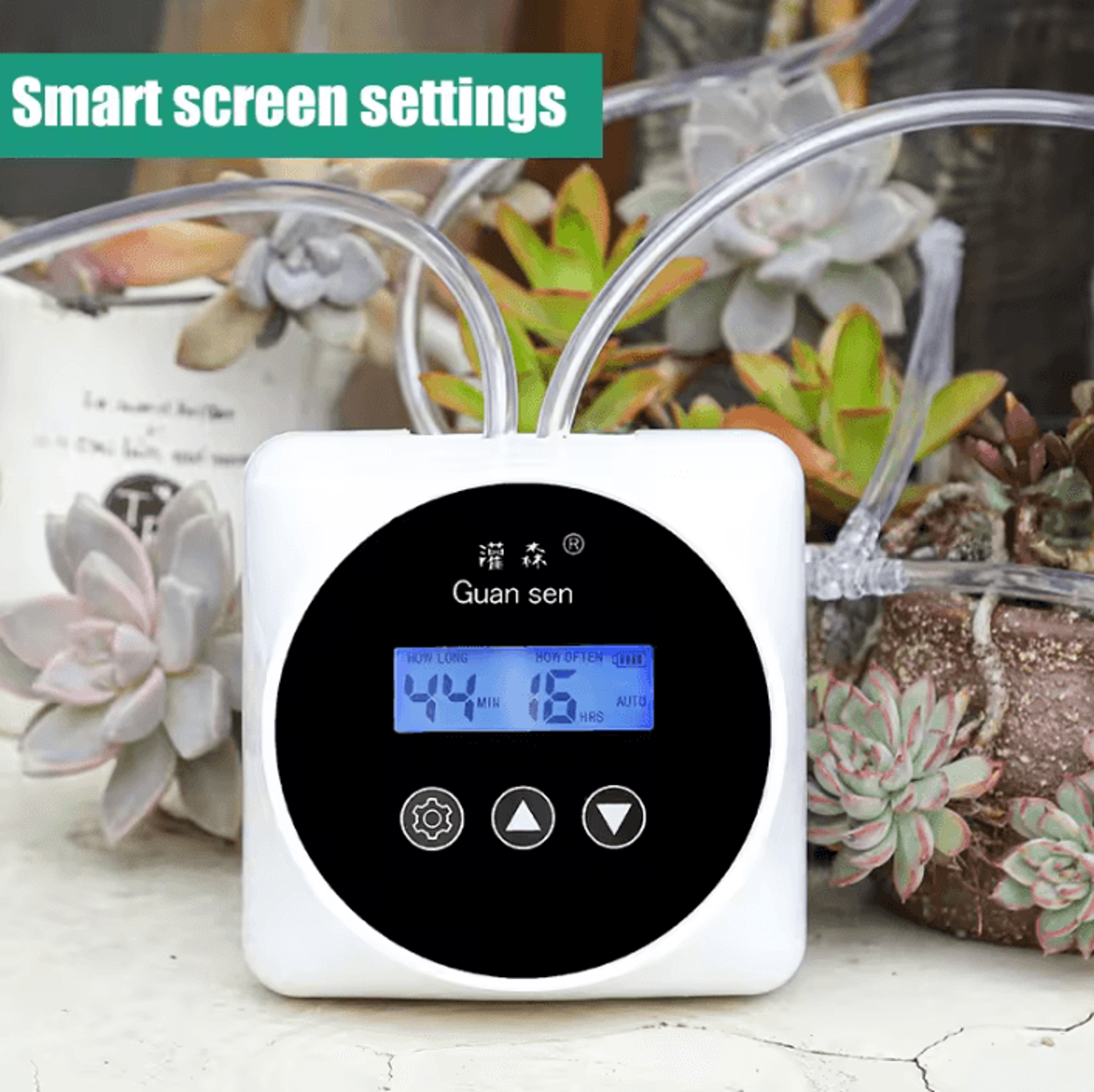 automatic drip irrigation system with programmable water timer for potted plants